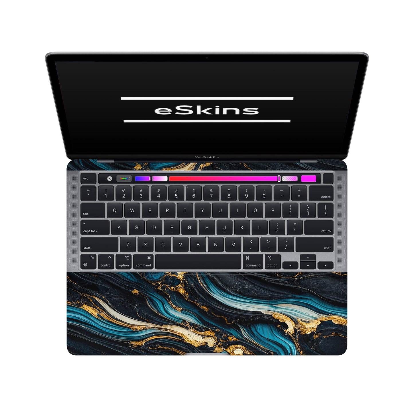 Folie de protectie MacBook Pro 13" TouchBar (2016-2019), eSkins Signature, Mystic Ocean