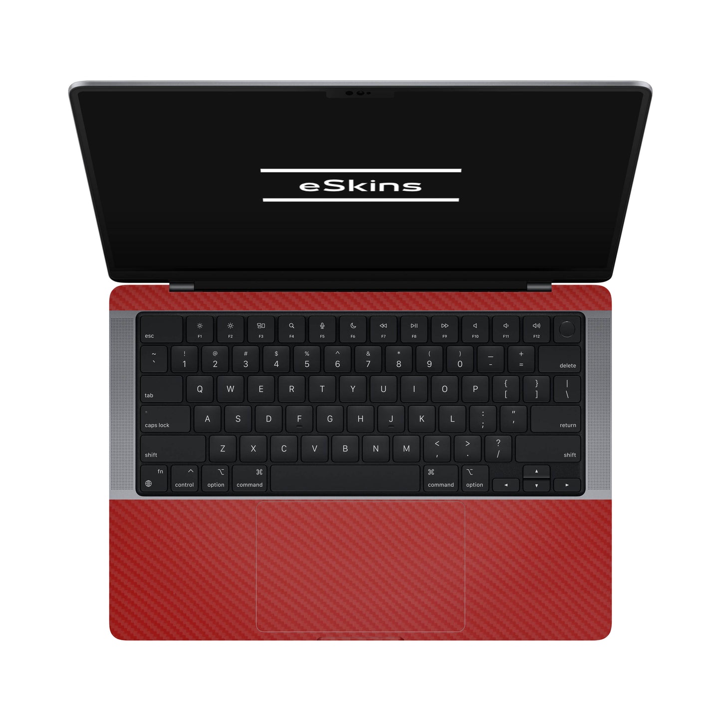 Folie de protectie MacBook Pro 14" M4 (2024), eSkins Elegans, Skin Carbon Rosu