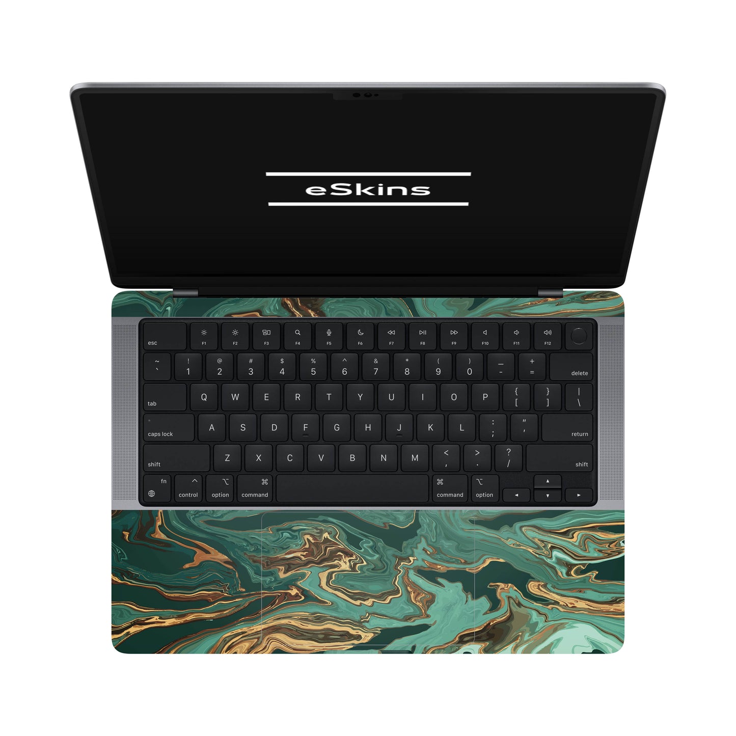 Folie de protectie MacBook Pro 14" M4 (2024), eSkins Signature, Skin Emerald Flow