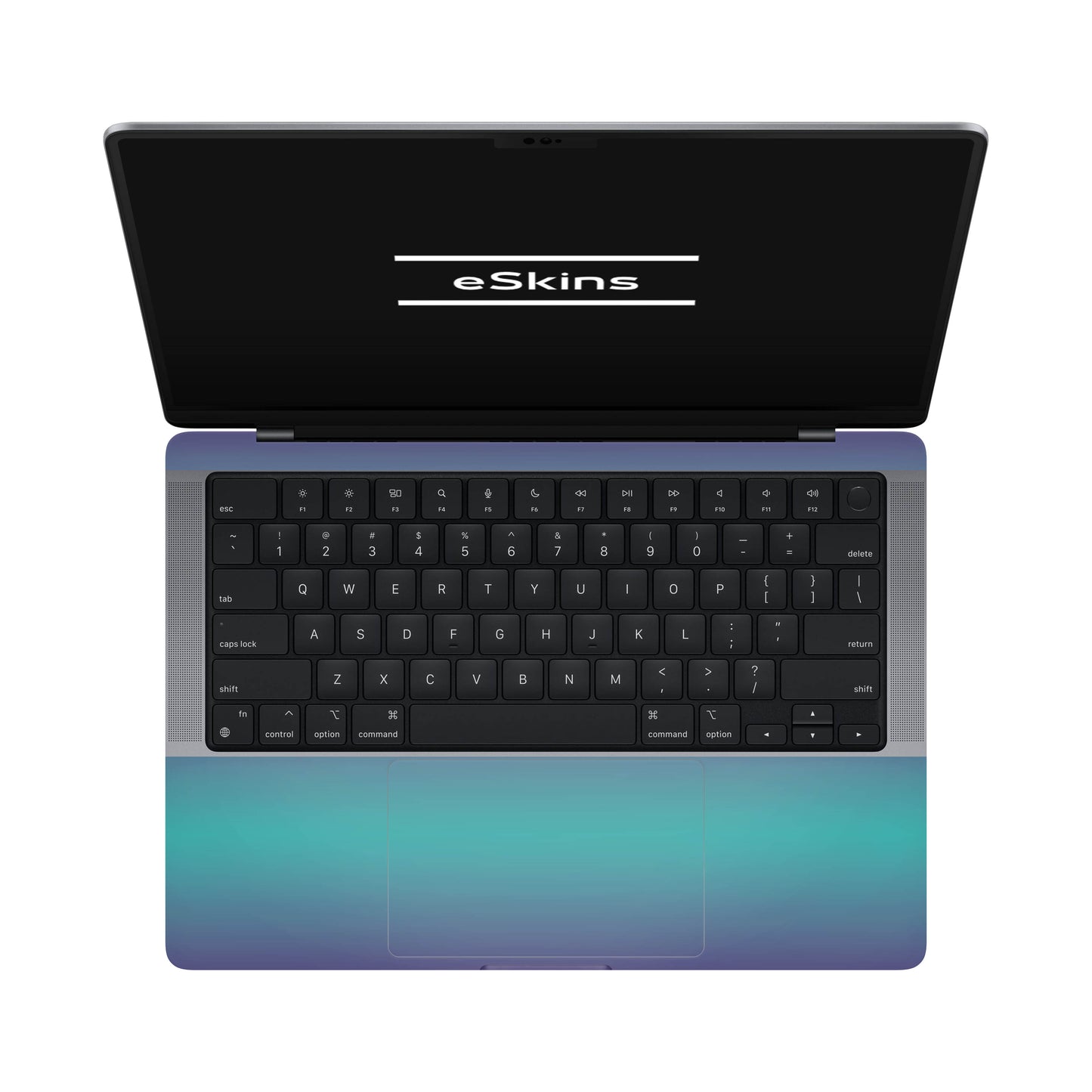 Folie de protectie MacBook Pro 14" M4 (2024), eSkins Unique, Skin Cameleon Turcoaz-Lavanda