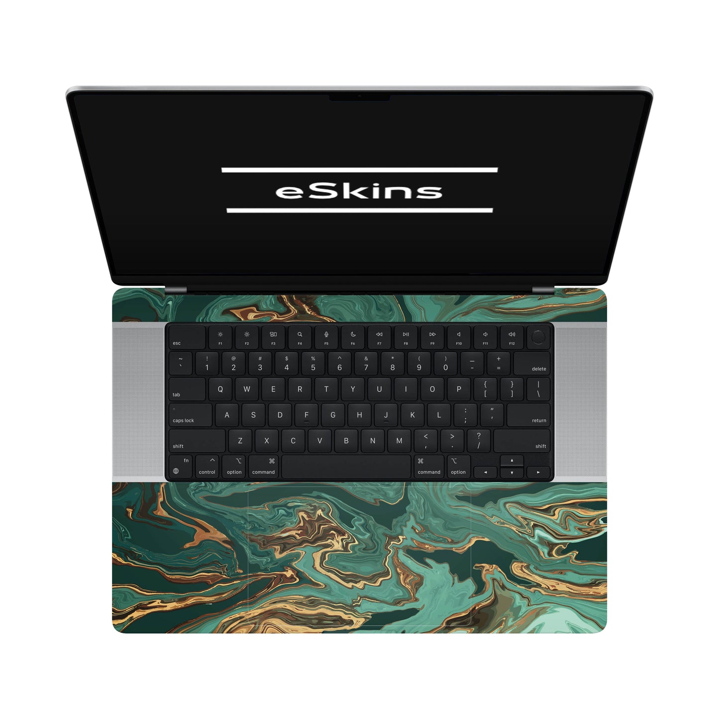Folie de protectie MacBook Pro 16" M2 (2022), eSkins Signature, Skin Emerald Flow
