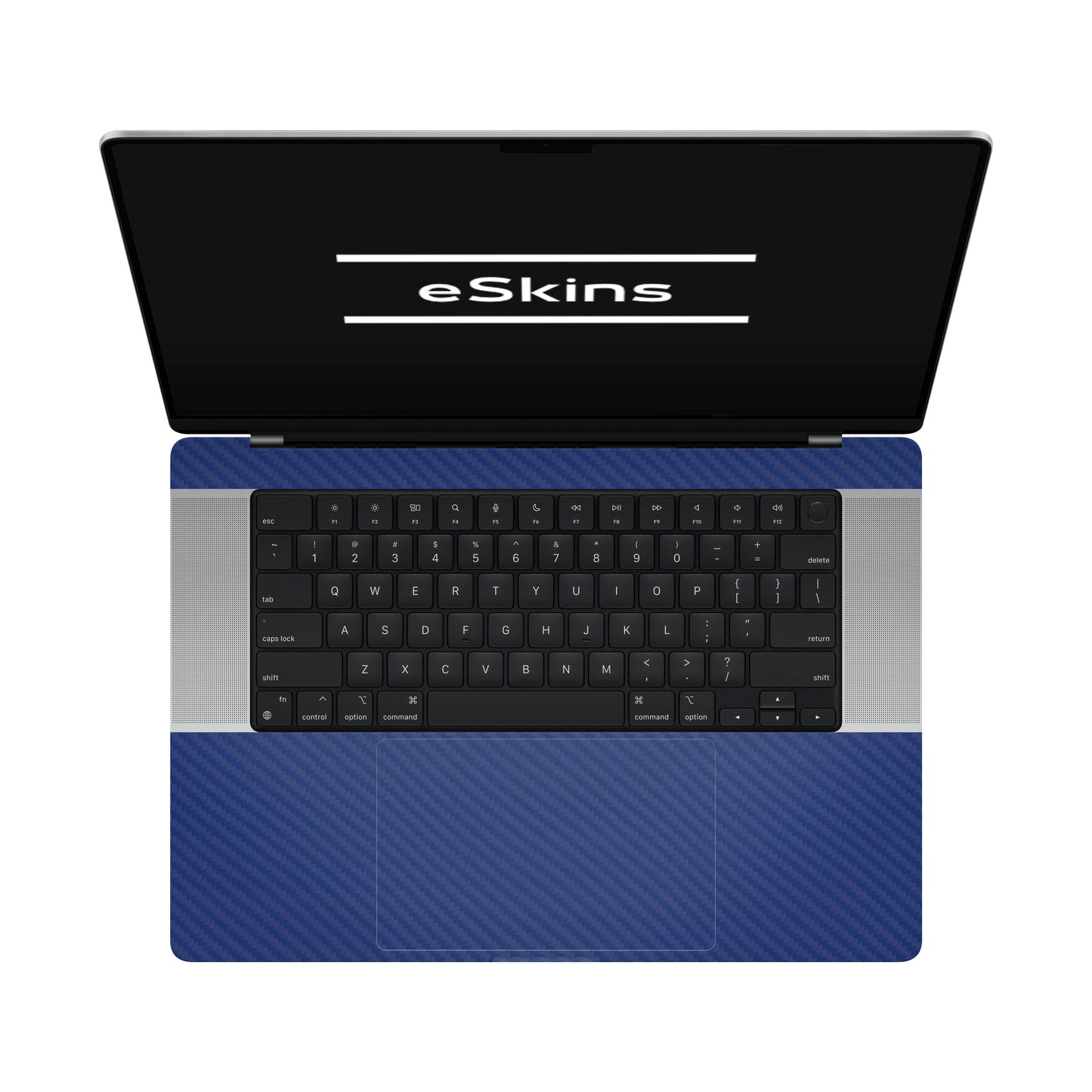 Folie de protectie MacBook Pro 16" M4 (2024), eSkins Elegans, Skin Carbon Albastru