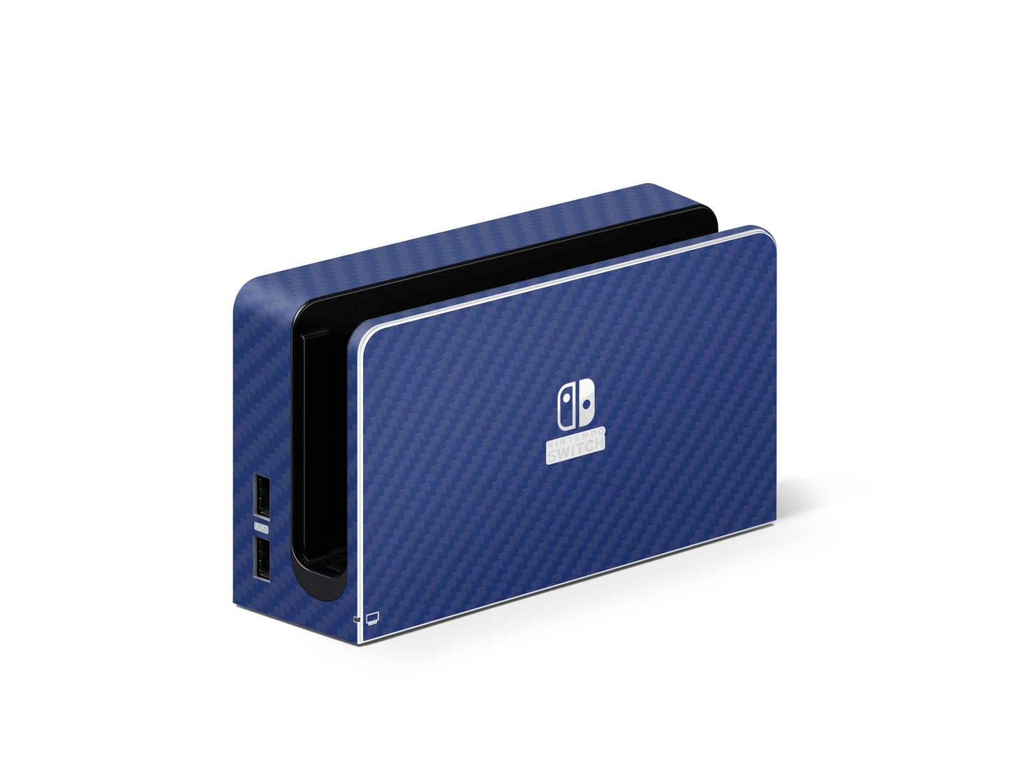 Folie de protectie Nintendo Switch OLED, eSkins Elegans, Skin Texturat Carbon Albastru