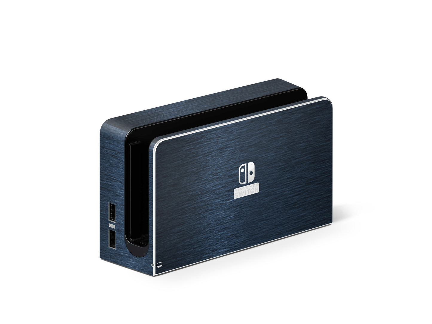 Folie de protectie Nintendo Switch OLED, eSkins Elegans, Skin Texturat Brushed Metalic Albastru