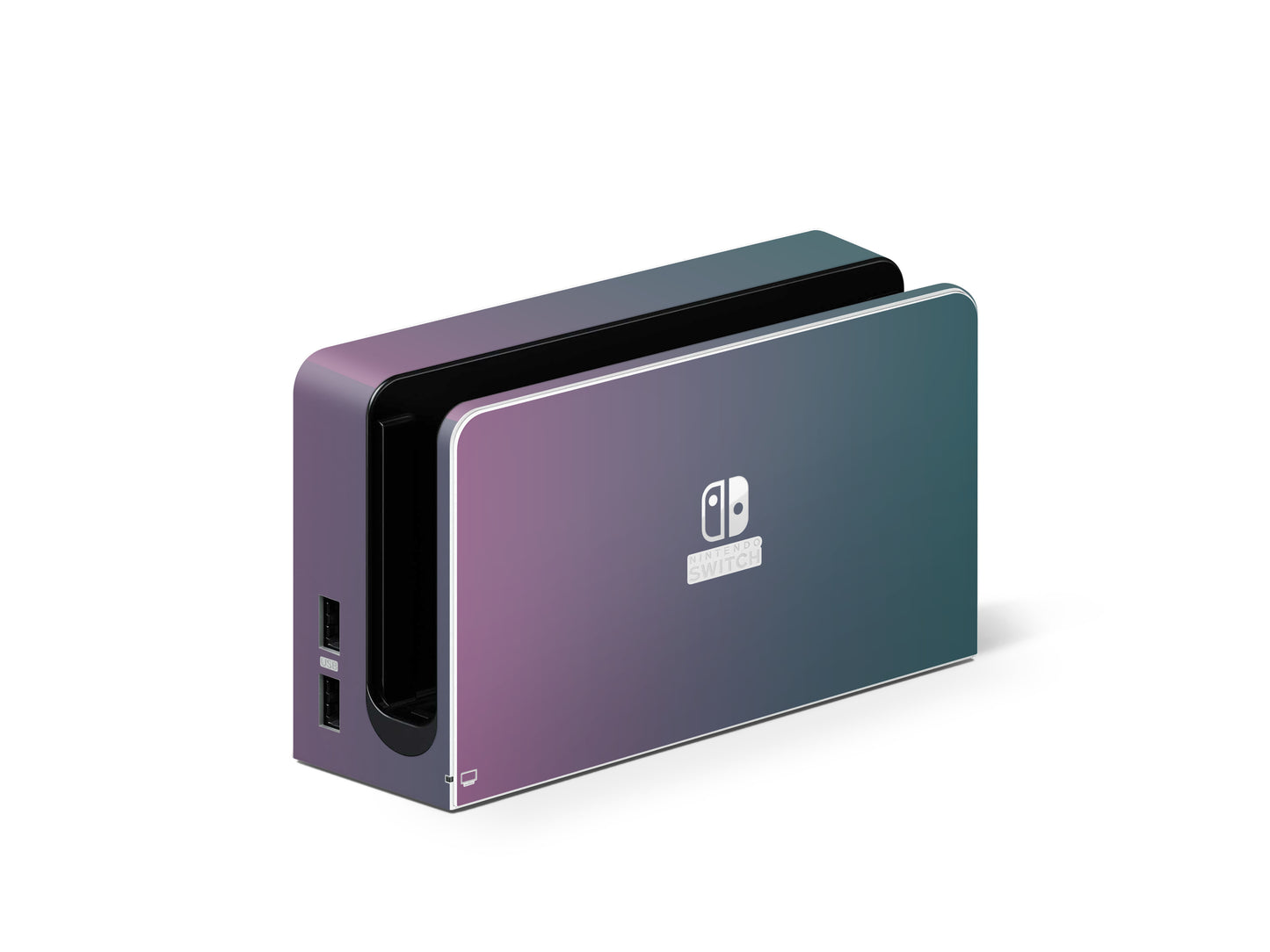 Folie de protectie Nintendo Switch OLED, eSkins Unique, Skin Cameleon Turcoaz-Lavanda