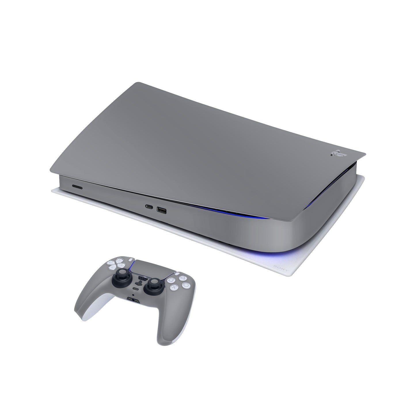 Folie de protectie PlayStation 5 Digital Edition, eSkins Unique, Skin Mat Gri