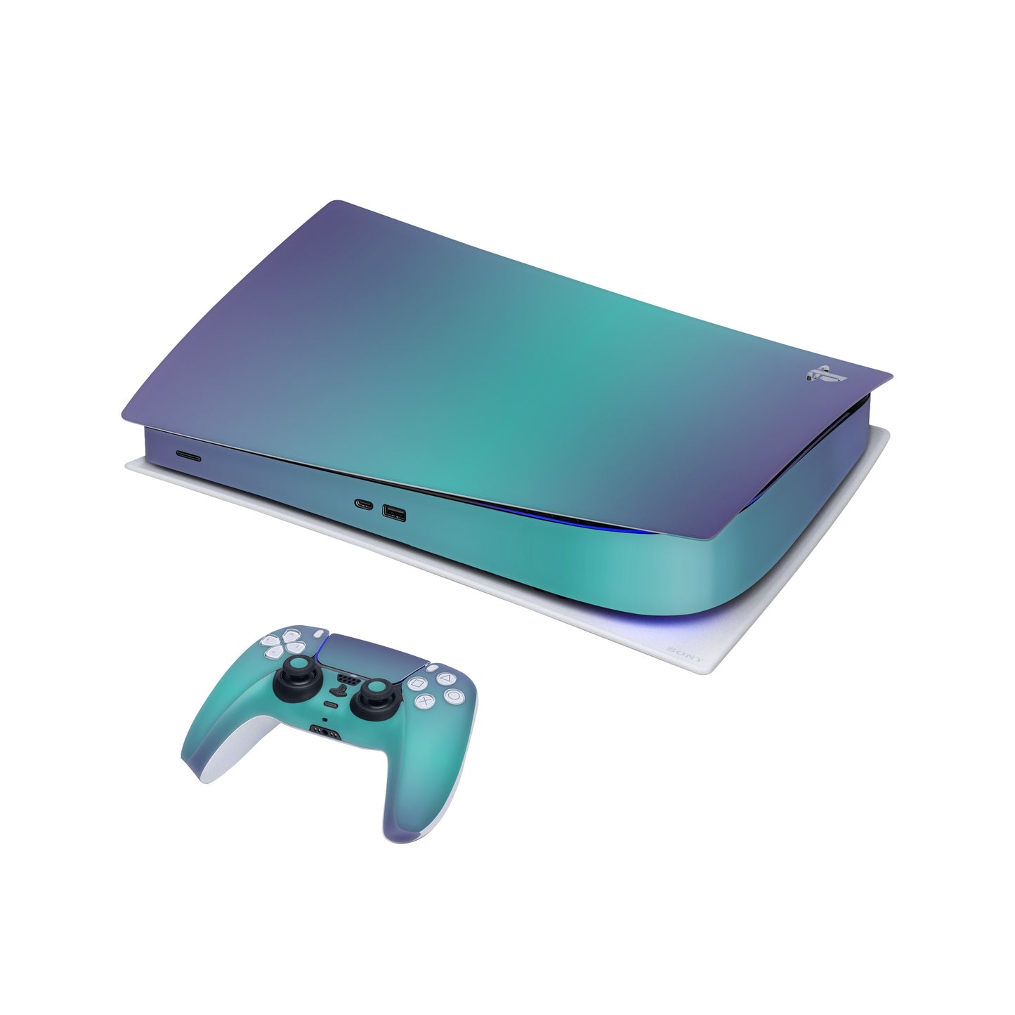 Skin PlayStation 5 Digital Edition, Cameleon Turquoise - Lavender