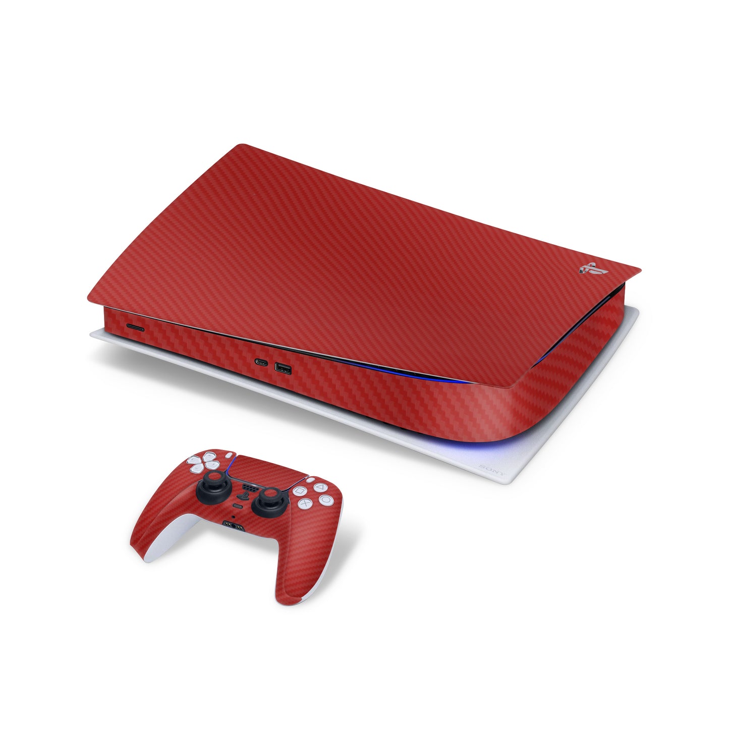 Skin PlayStation 5 Disc Version, Carbon 3D Red