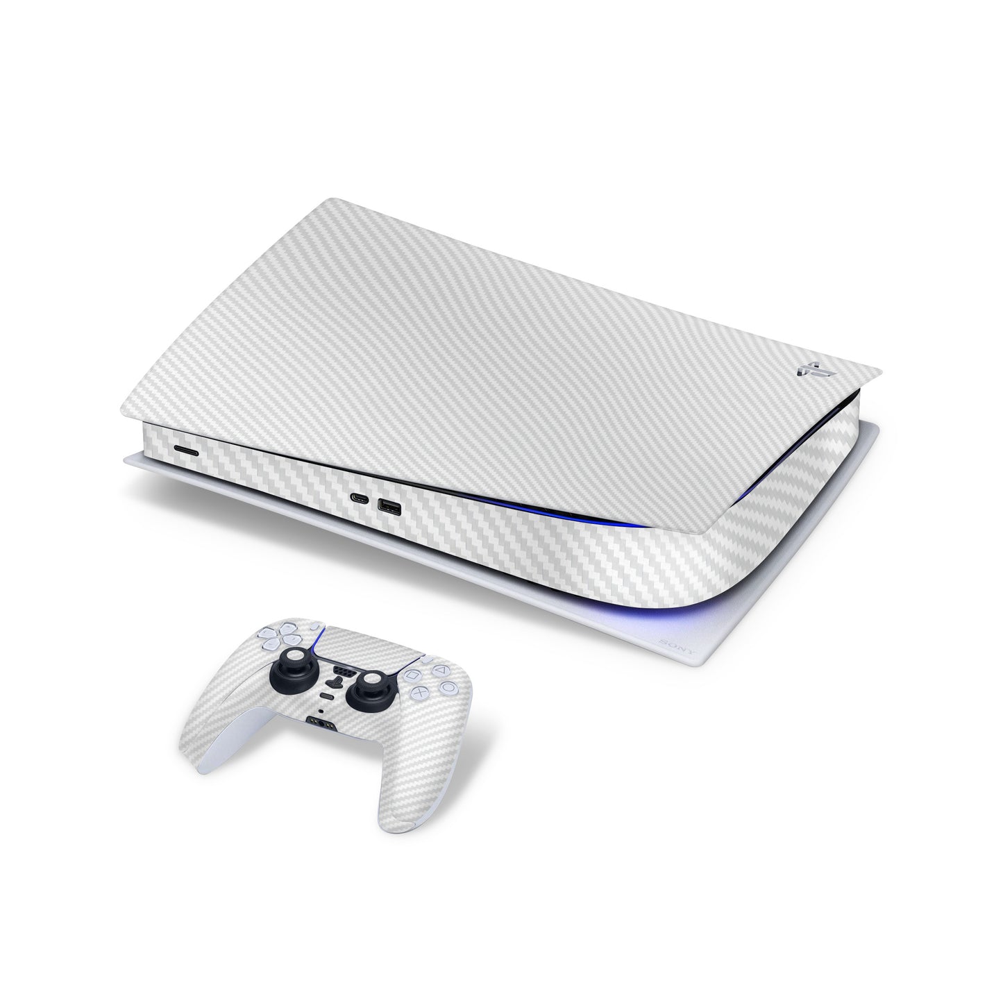 Skin PlayStation 5 Disc Version, Carbon 3D White