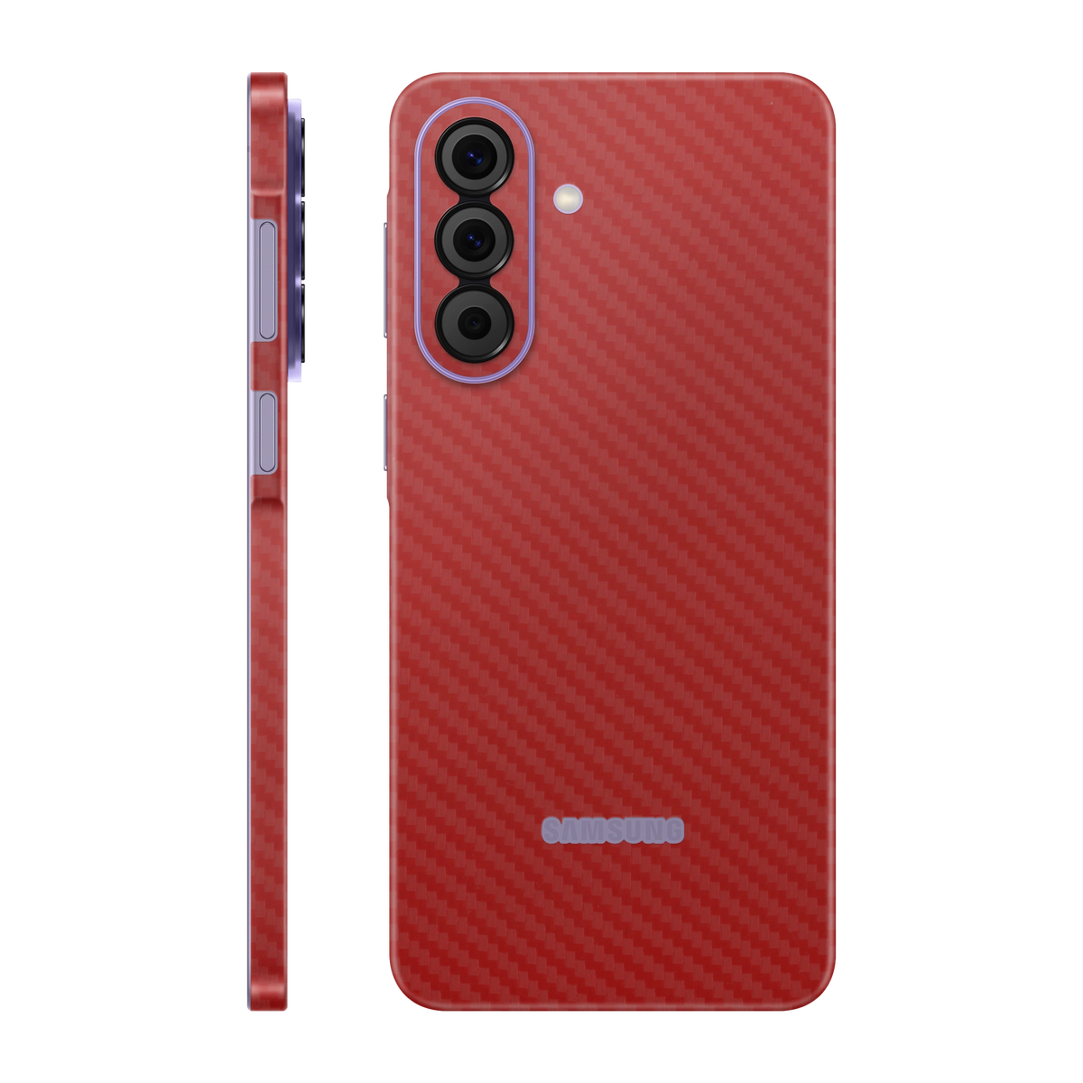Folie de protectie pentru Samsung Galaxy A57, eSkins Elegans, Skin Carbon Rosu