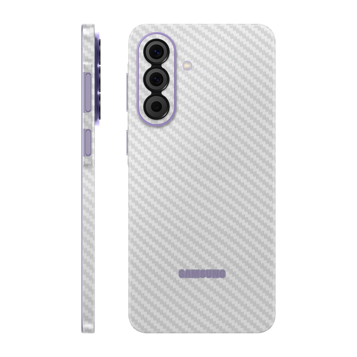 Folie de protectie pentru Samsung Galaxy A57, eSkins Elegans, Skin Carbon Alb