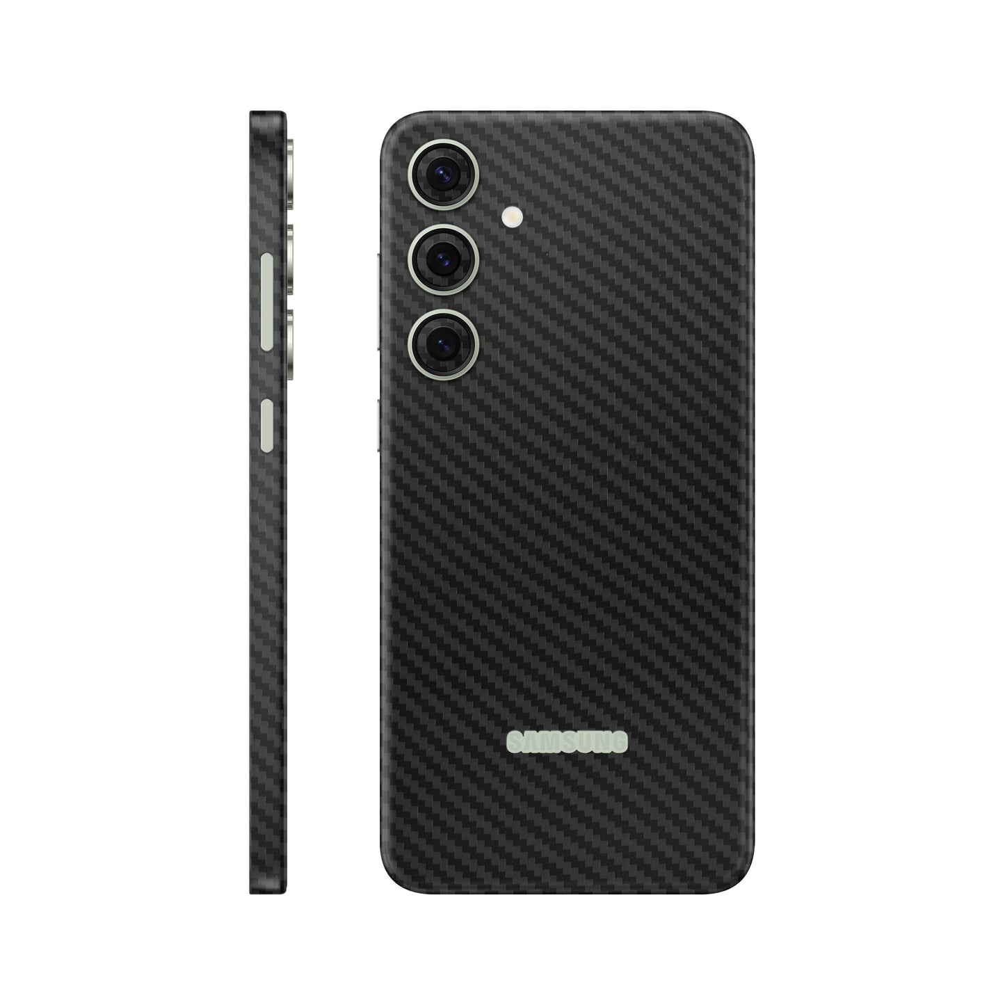 Folie de protectie Samsung Galaxy S24, eSkins Elegans, Skin Carbon Negru
