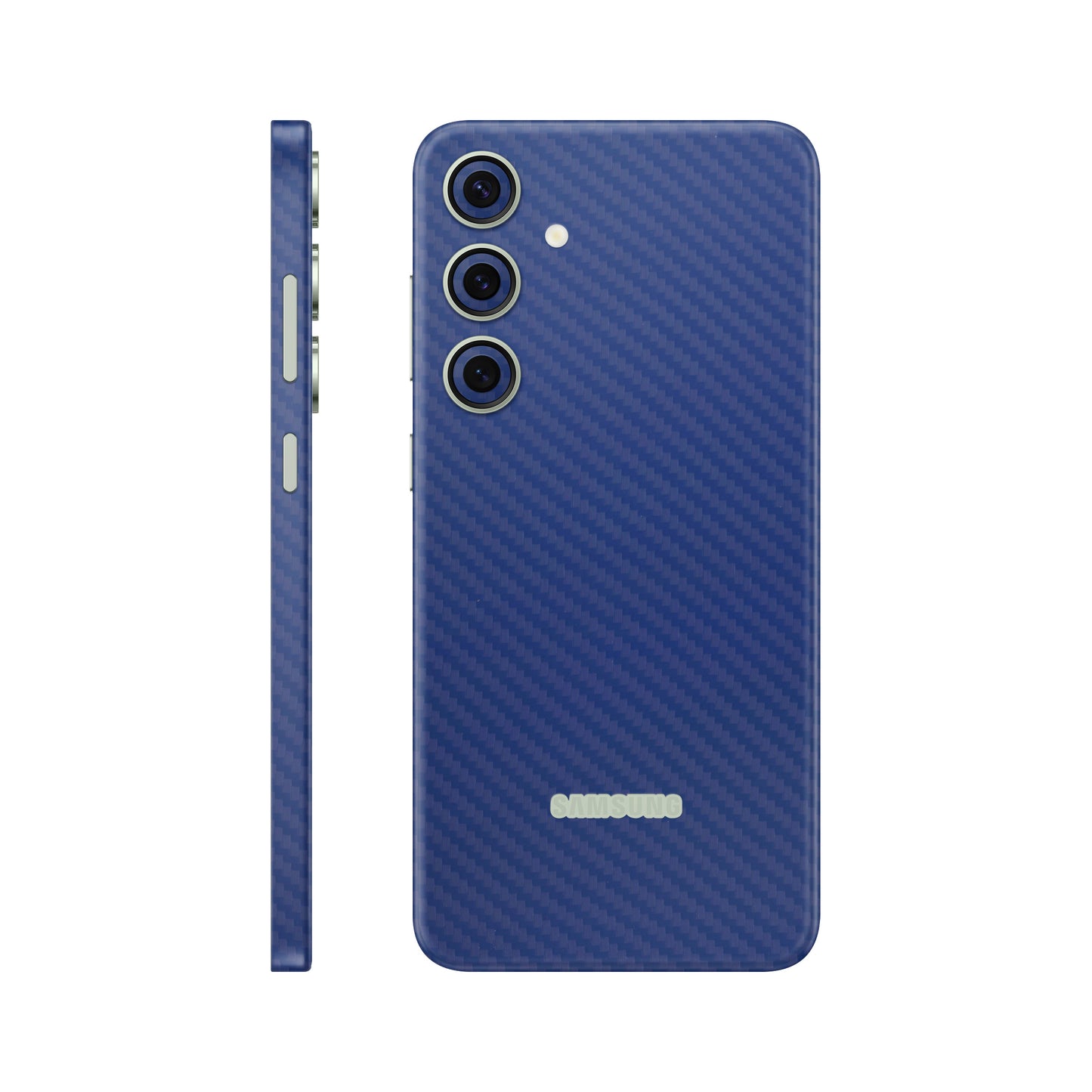 Folie de protectie Samsung Galaxy S24, eSkins Elegans, Skin Carbon Albastru