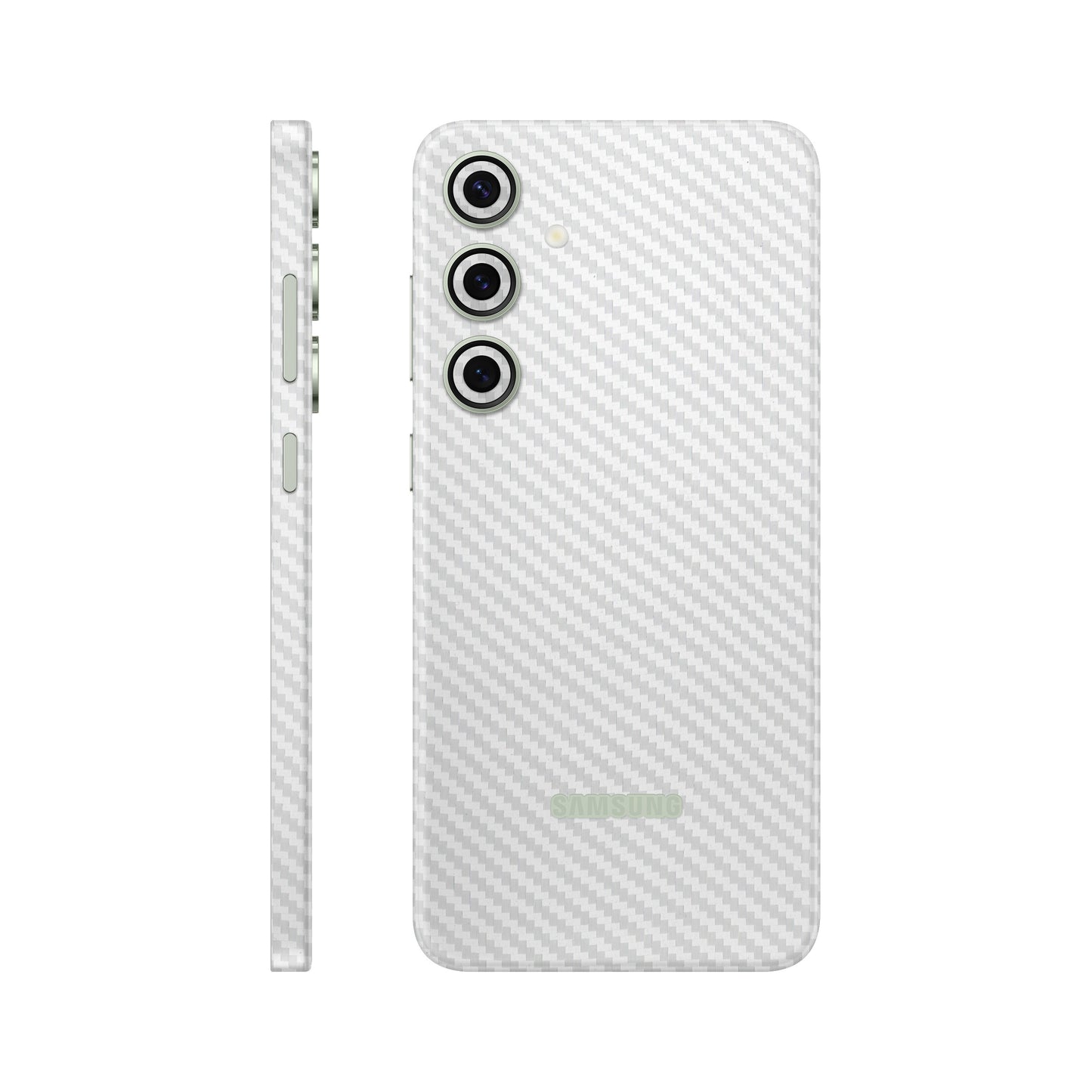 Folie de protectie Samsung Galaxy S24, eSkins Elegans, Skin Carbon Alb