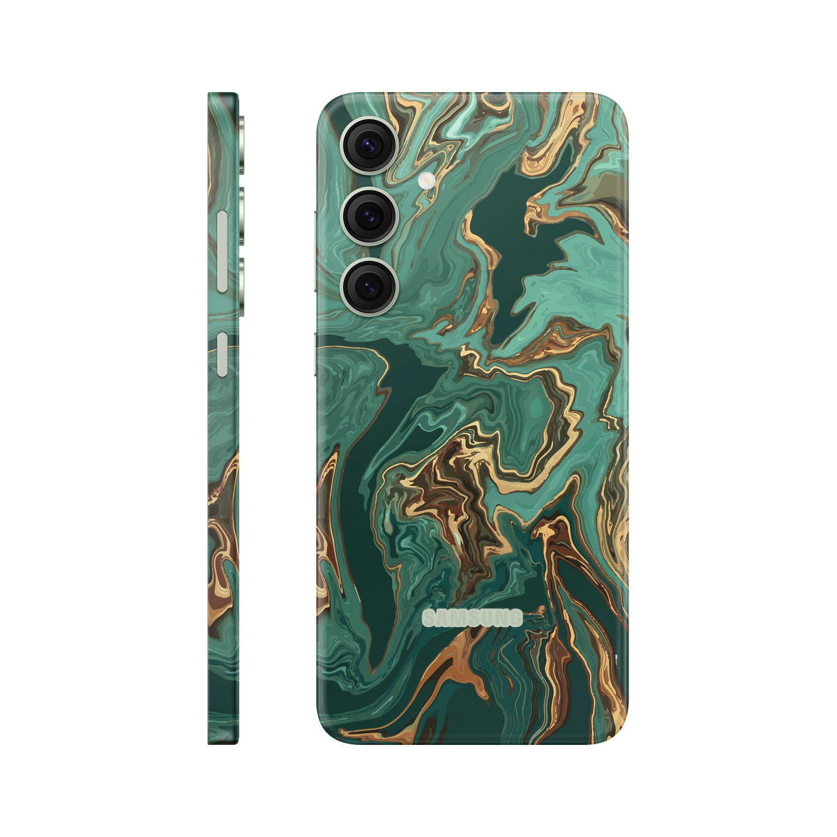 Folie de protectie pentru Samsung Galaxy S24, eSkins Signature, Skin Emerald Flow