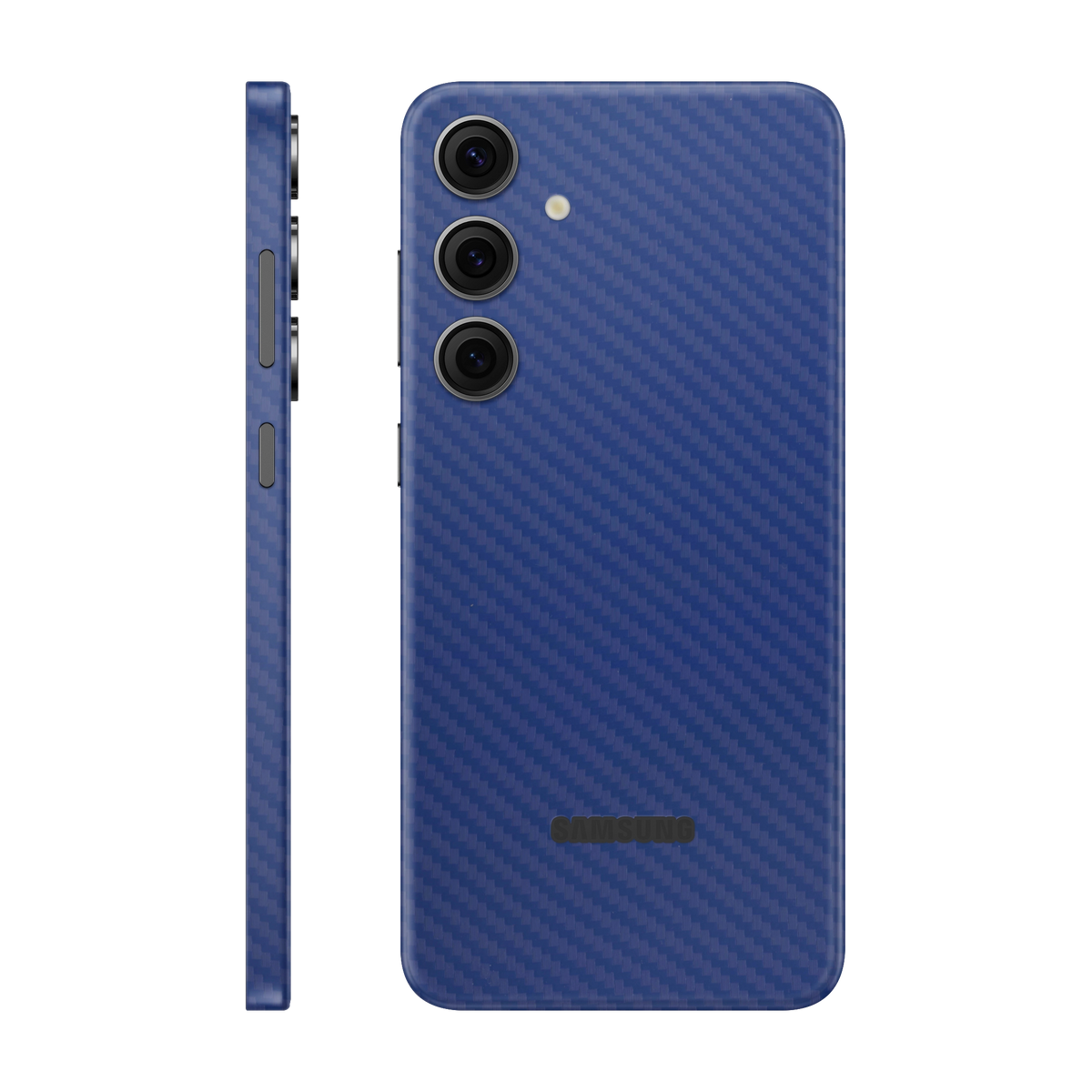 Folie de protectie pentru Samsung Galaxy S24 FE, eSkins Elegans, Skin Carbon Albastru