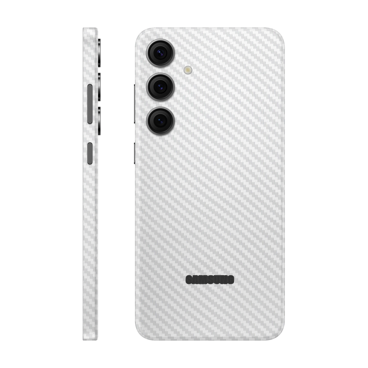 Folie de protectie pentru Samsung Galaxy S24 FE, eSkins Elegans, Skin Carbon Alb