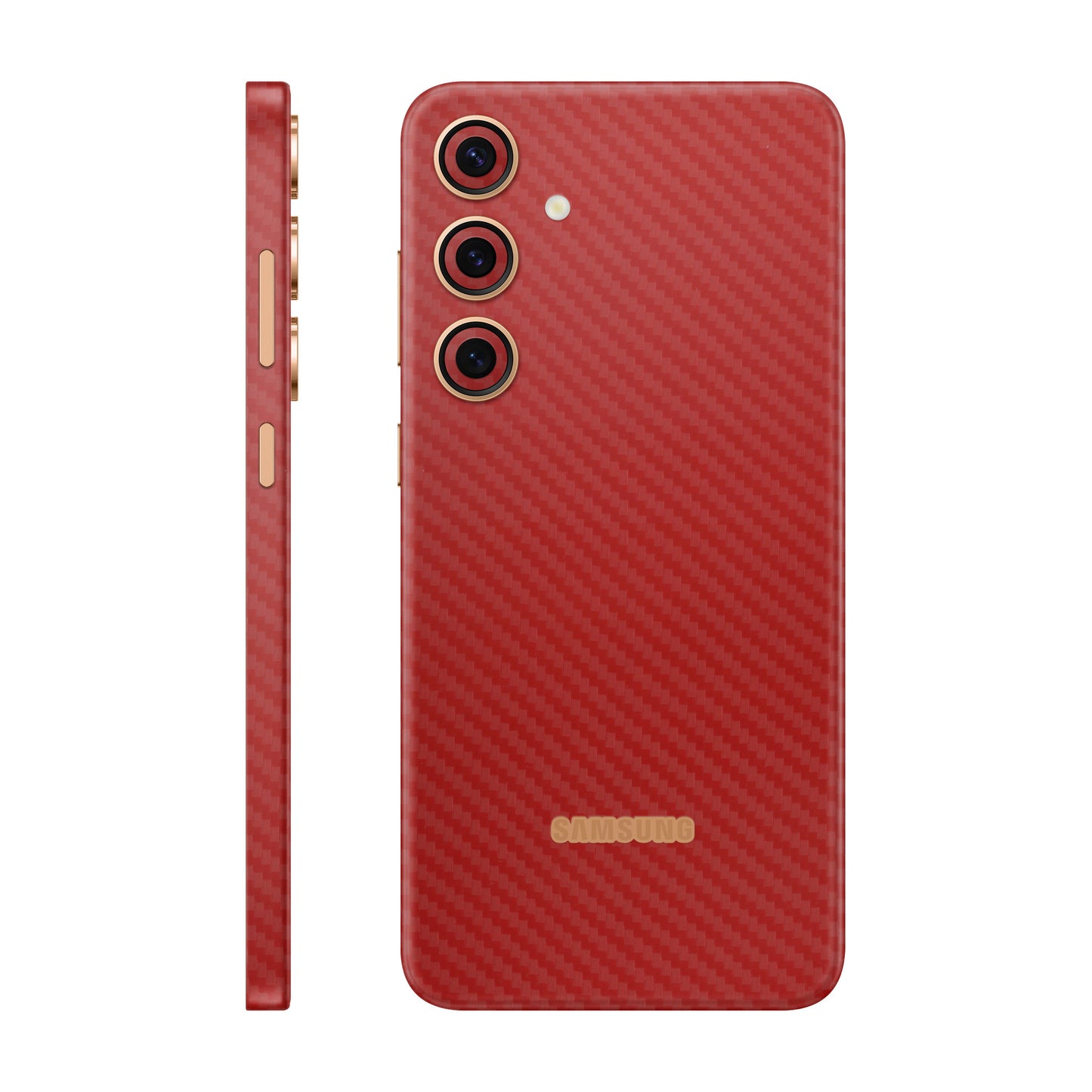 Folie de protectie Samsung Galaxy S24 Plus, eSkins Elegans, Skin Carbon Rosu