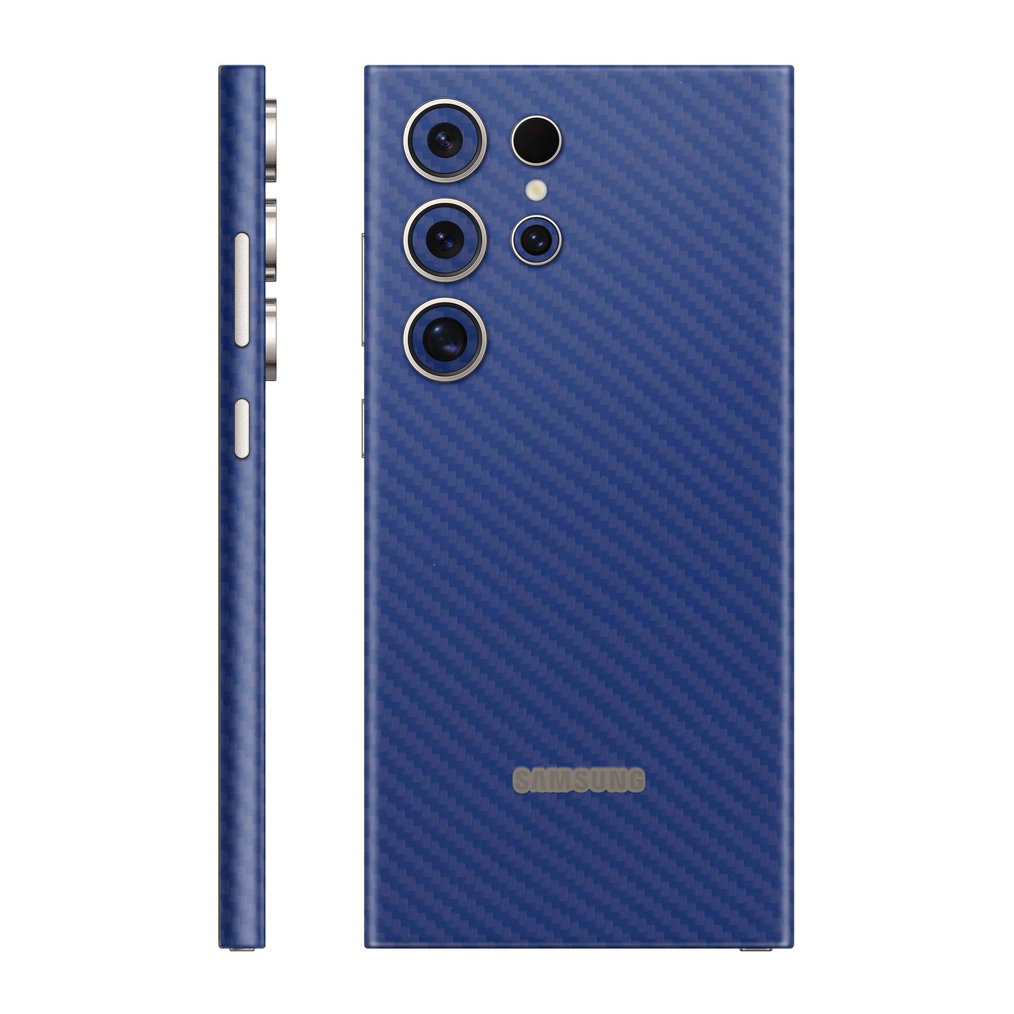 Folie de protectie Samsung Galaxy S24 Ultra, eSkins Elegans, Skin Carbon Albastru