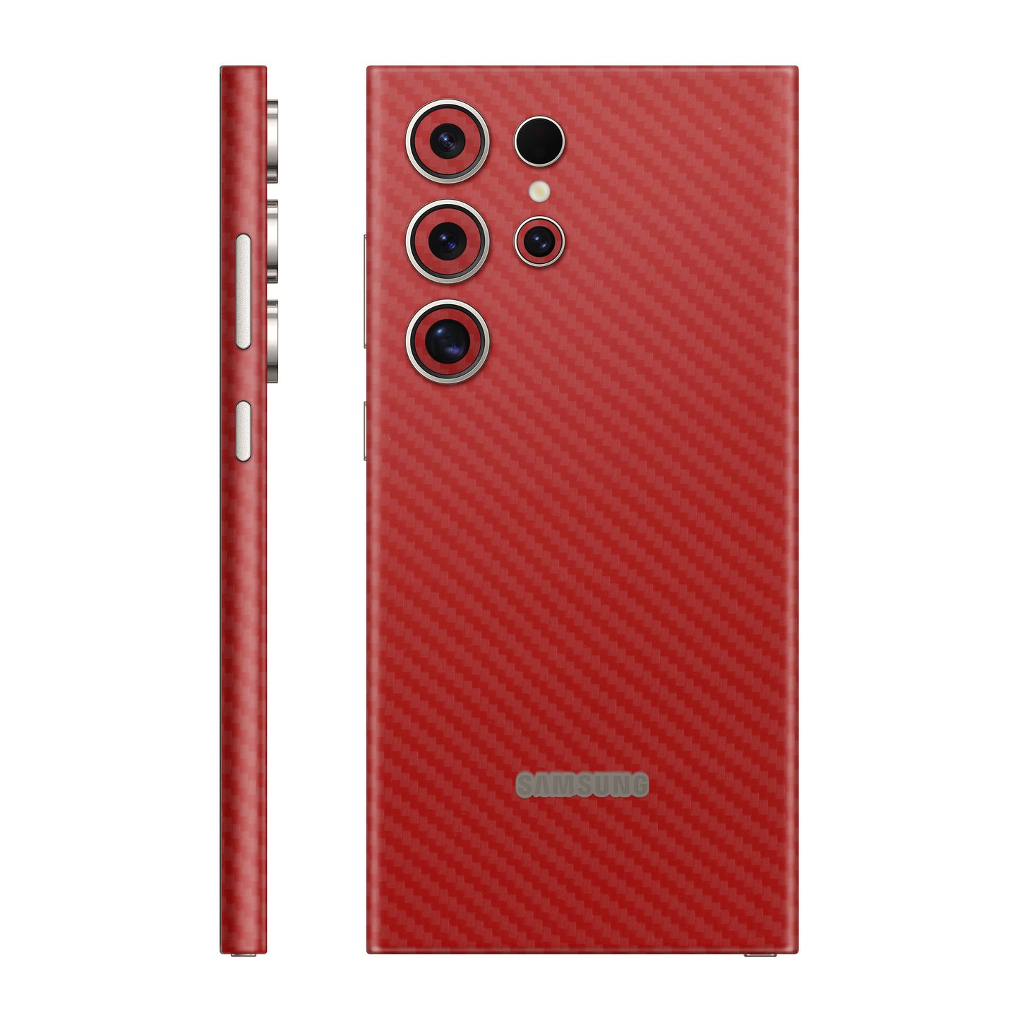 Folie de protectie Samsung Galaxy S24 Ultra, eSkins Elegans, Skin Carbon Rosu