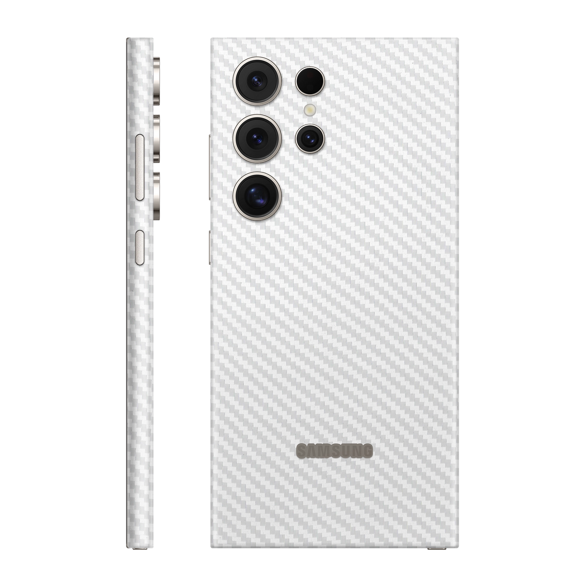 Folie de protectie pentru Samsung Galaxy S24 Ultra, eSkins Elegans, Skin Carbon Alb