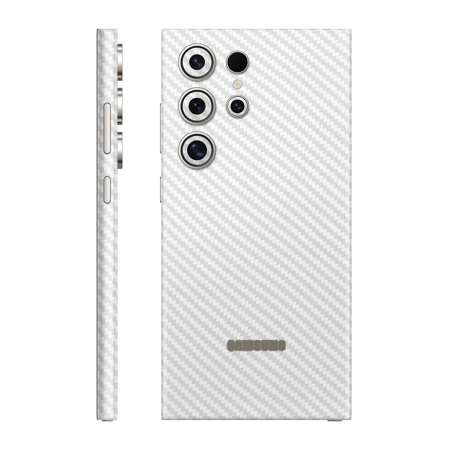 Folie de protectie Samsung Galaxy S24 Ultra, eSkins Elegans, Skin Carbon Alb