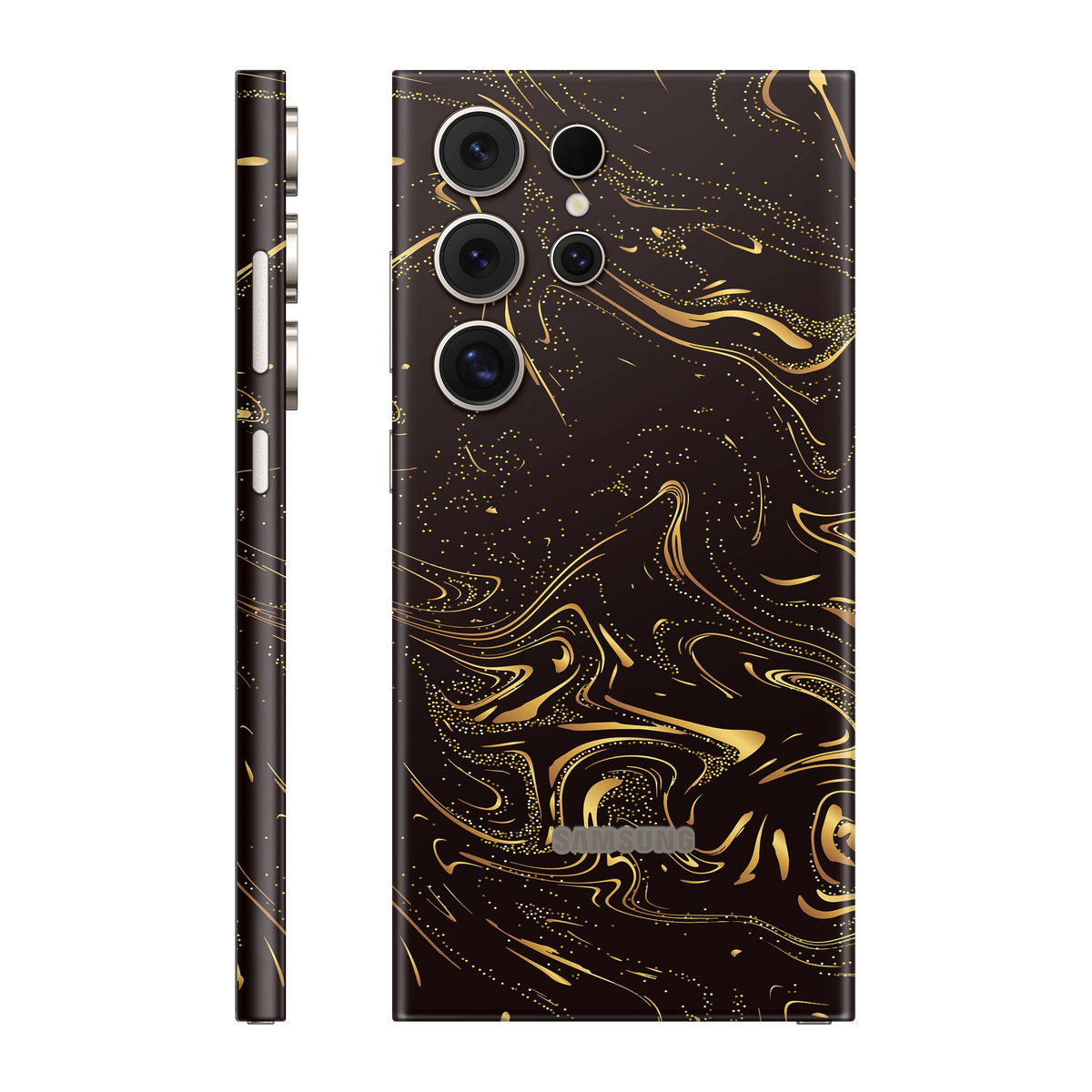 Folie de protectie pentru Samsung Galaxy S24 Ultra, eSkins Signature, Skin Golden Noir