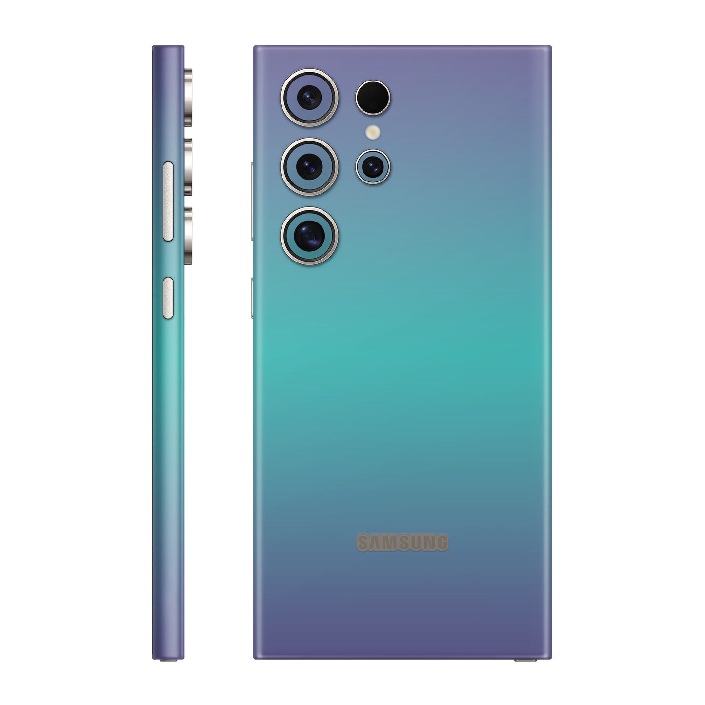Folie de protectie Samsung Galaxy S24 Ultra, eSkins Unique, Skin Cameleon Turcoaz-Lavanda