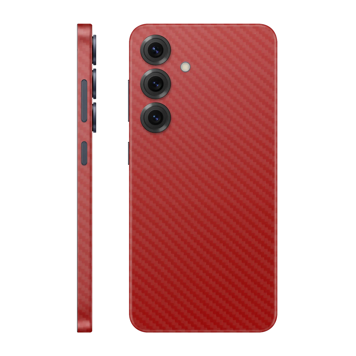 Folie de protectie Samsung Galaxy S25 FE, eSkins Elegans, Skin Carbon Rosu