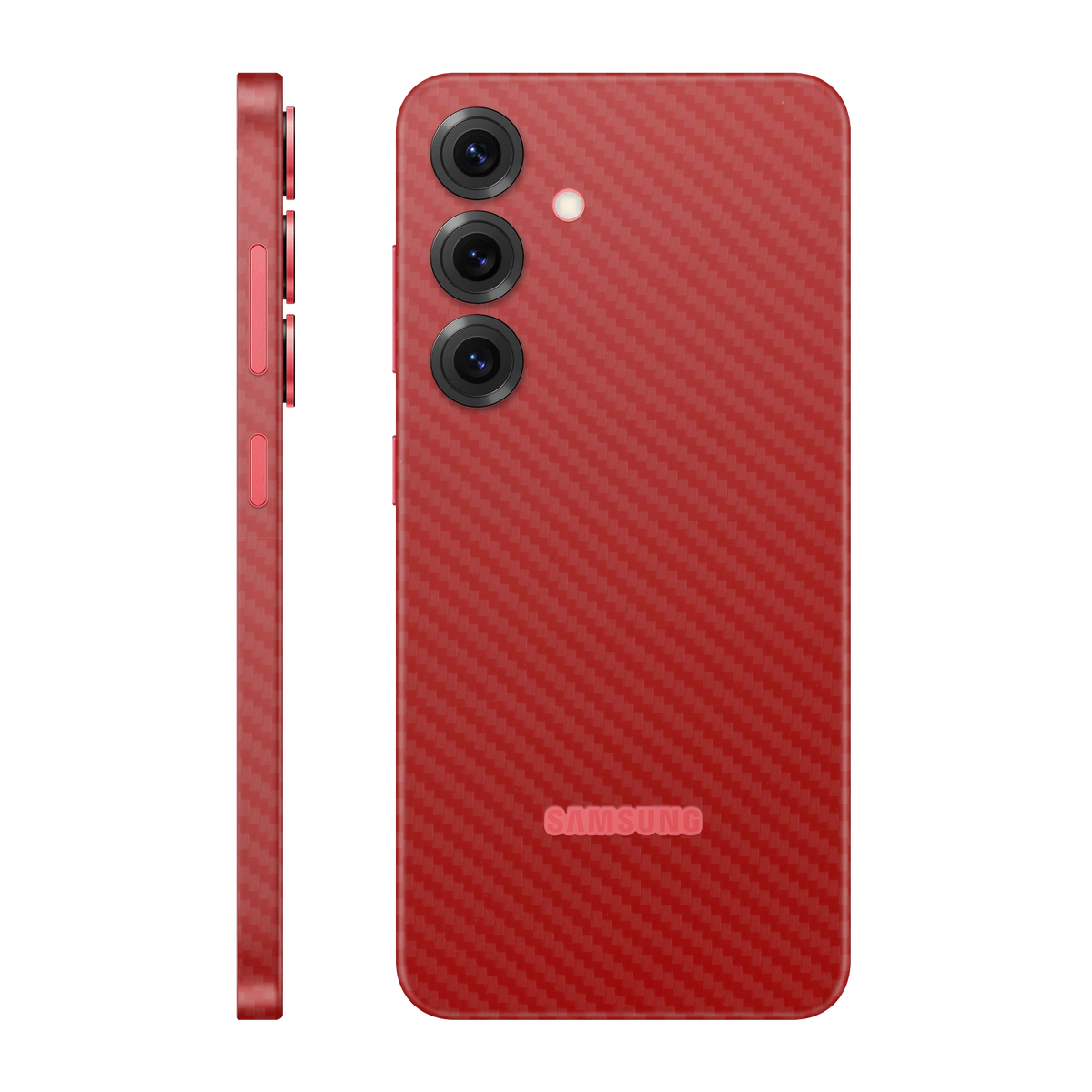 Folie de protectie pentru Samsung Galaxy S25 Plus, eSkins Elegans, Skin Carbon Rosu