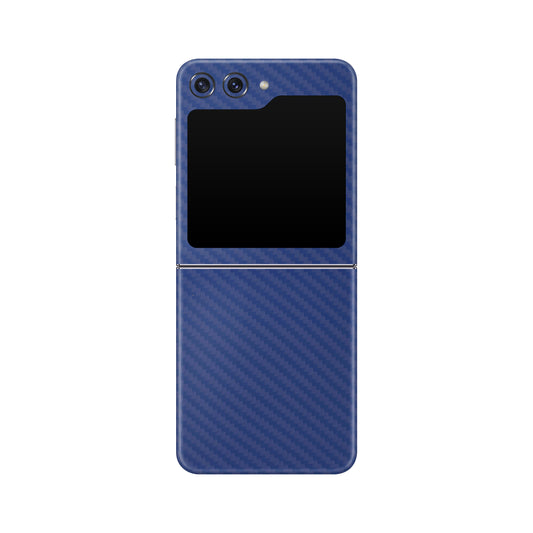 Folie de protectie Samsung Galaxy Z Flip 5, eSkins Elegans, Skin Carbon Albastru