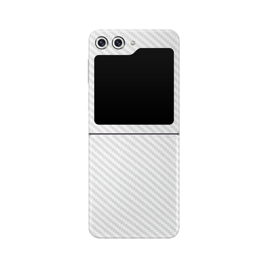 Folie de protectie Samsung Galaxy Z Flip 5, eSkins Elegans, Skin Carbon Alb