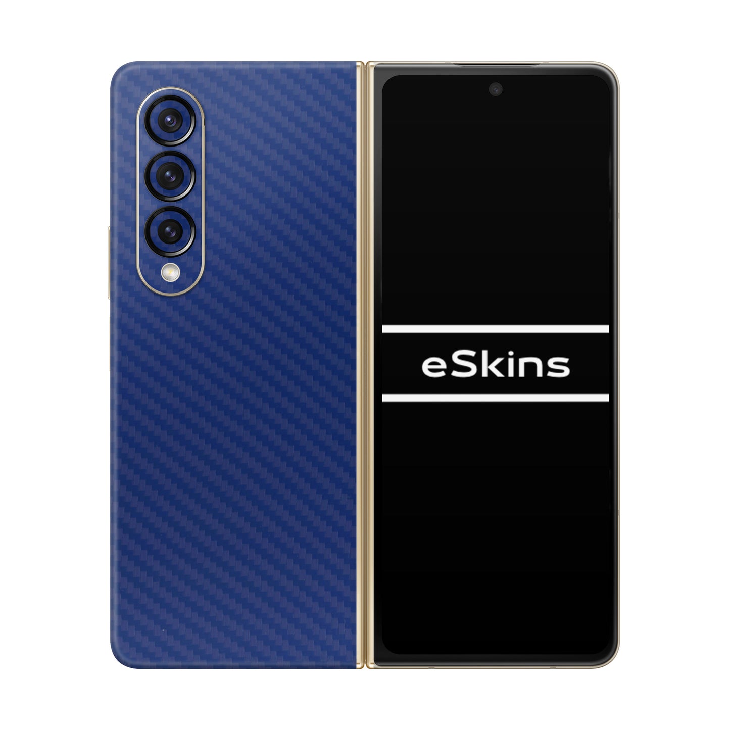 Skin Samsung Galaxy Z Fold 3, Carbon 3D Blue