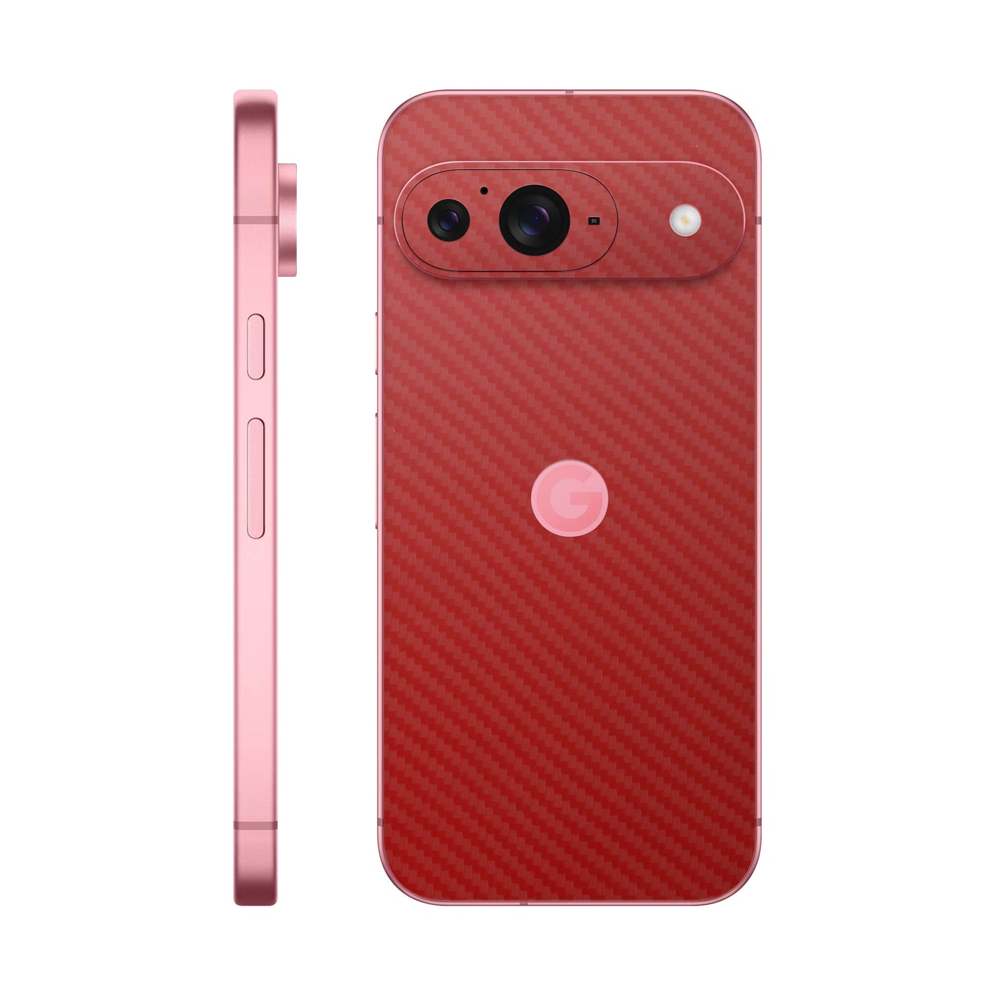 Folie de protectie Google Pixel 9, eSkins Elegans, Skin Carbon Rosu