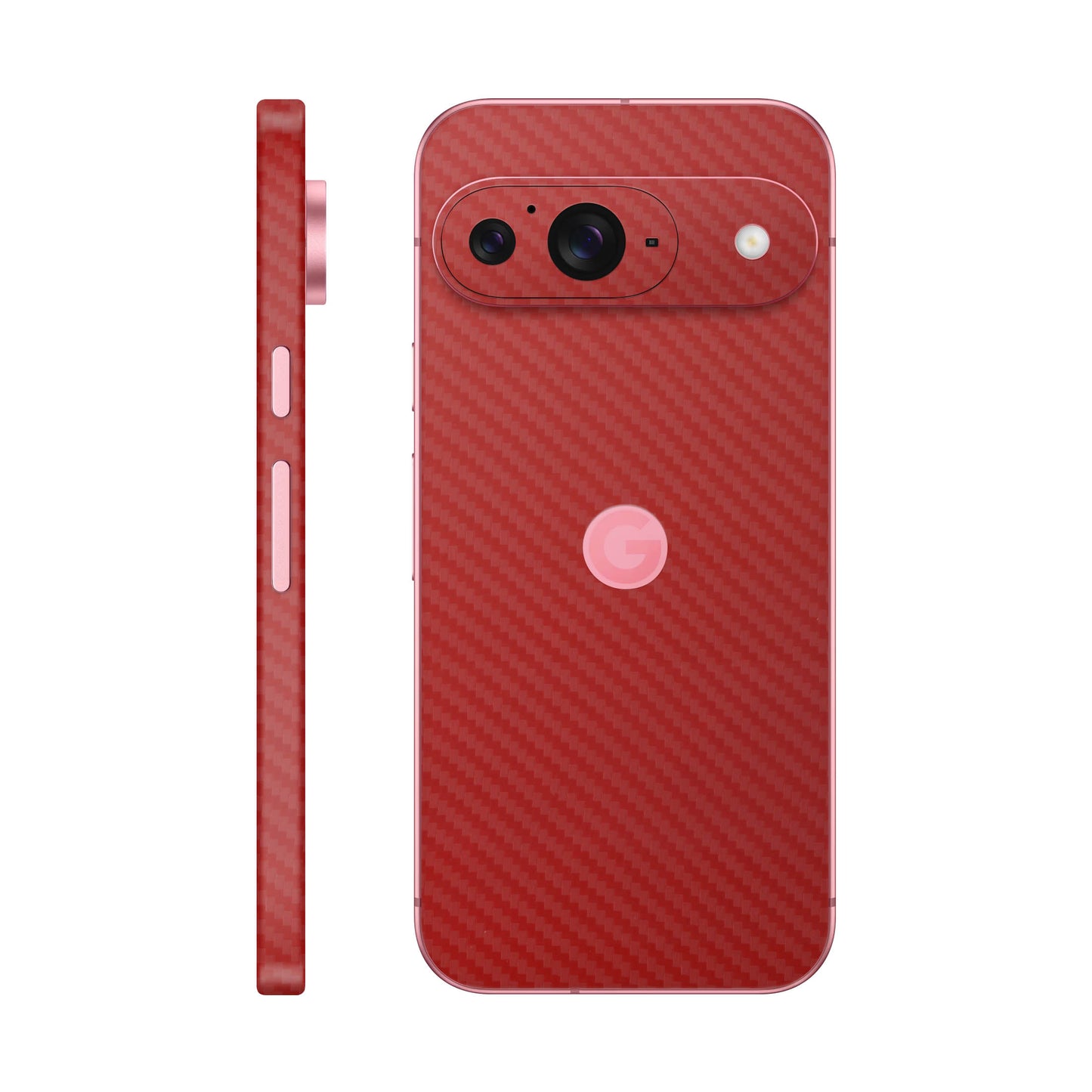 Folie de protectie Google Pixel 9, eSkins Elegans, Skin Carbon Rosu