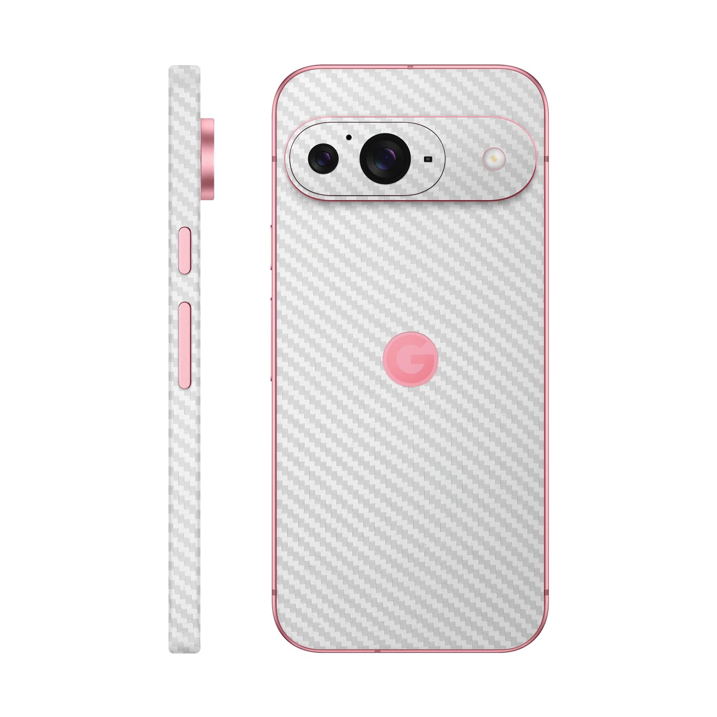 Folie de protectie Google Pixel 9, eSkins Elegans, Skin Carbon Alb