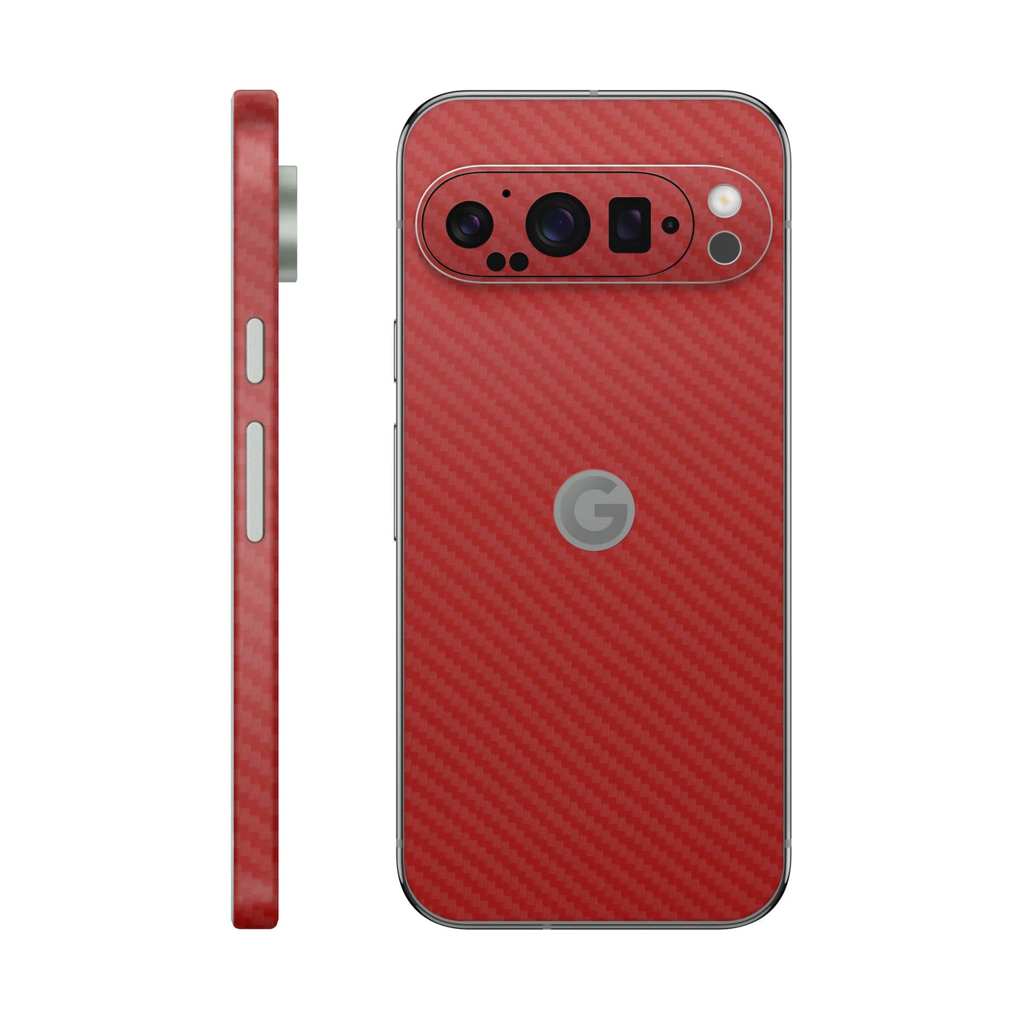 Folie de protectie Google Pixel 9 Pro, eSkins Elegans, Skin Carbon Rosu