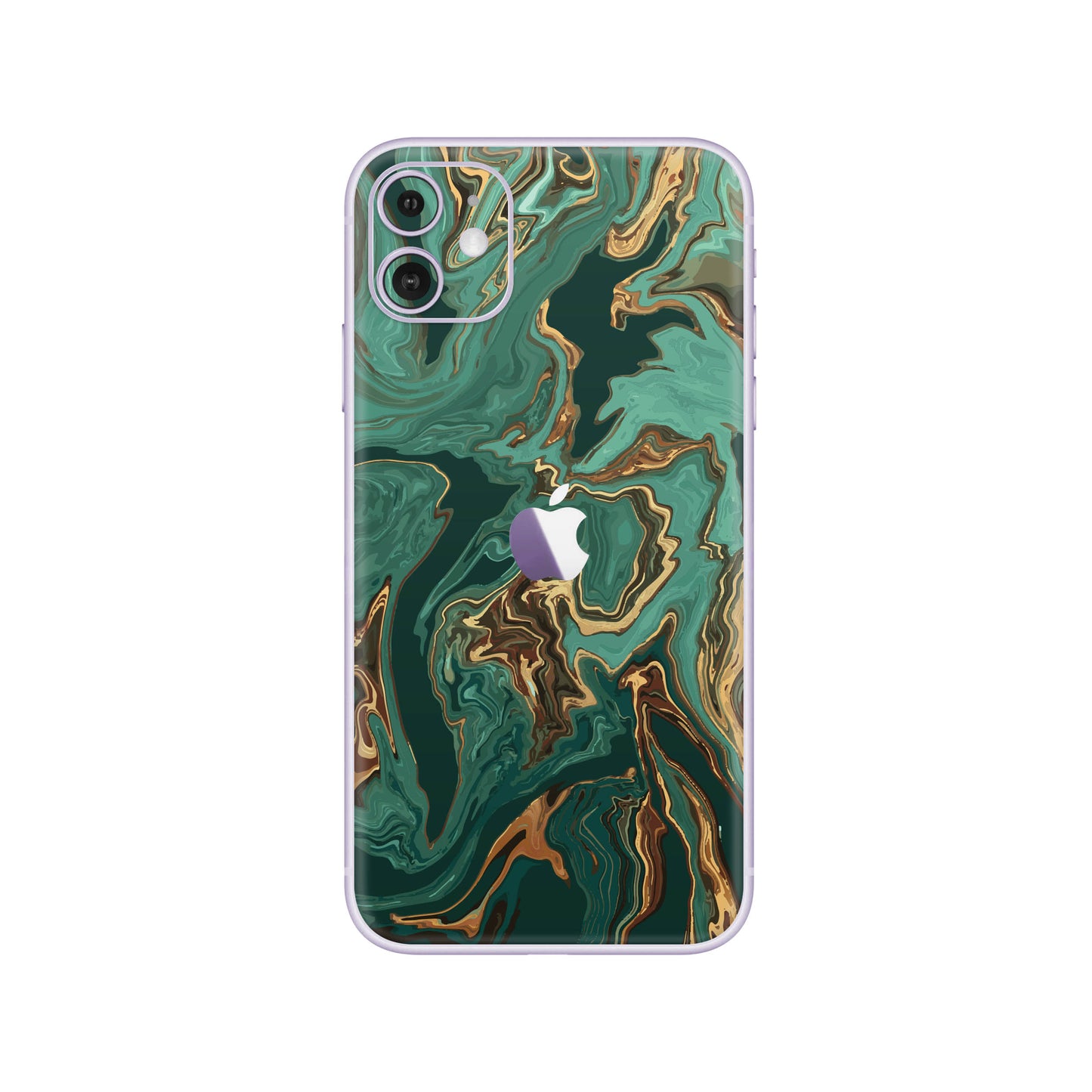 Folie de protectie iPhone 11, eSkins Signature, Skin Emerald Flow