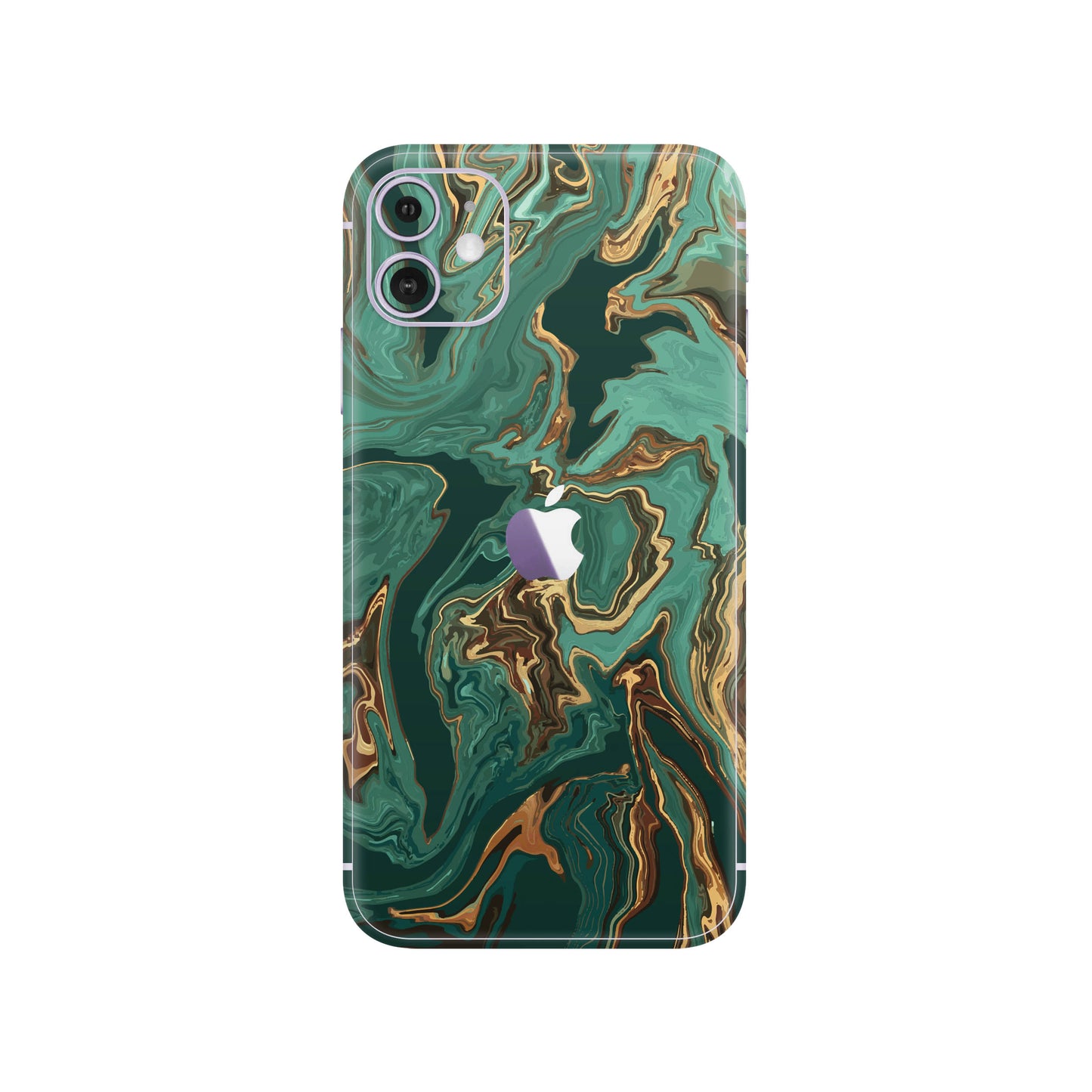 Folie de protectie iPhone 11, eSkins Signature, Skin Emerald Flow