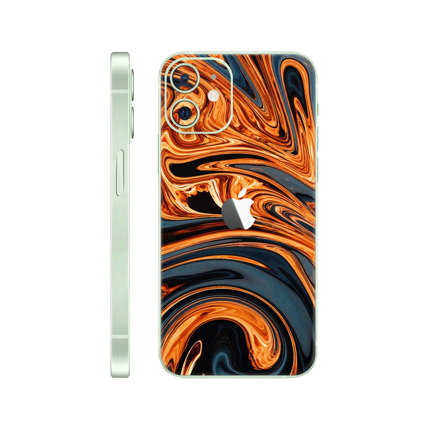 Folie de protectie iPhone 12, eSkins Signature, Skin Amber Blaze