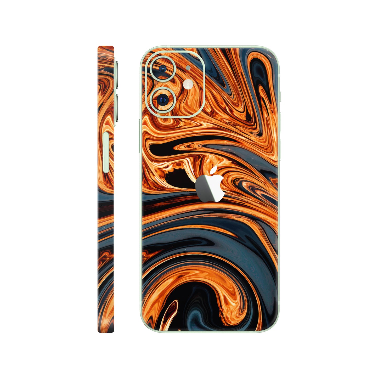Folie de protectie iPhone 12, eSkins Signature, Skin Amber Blaze