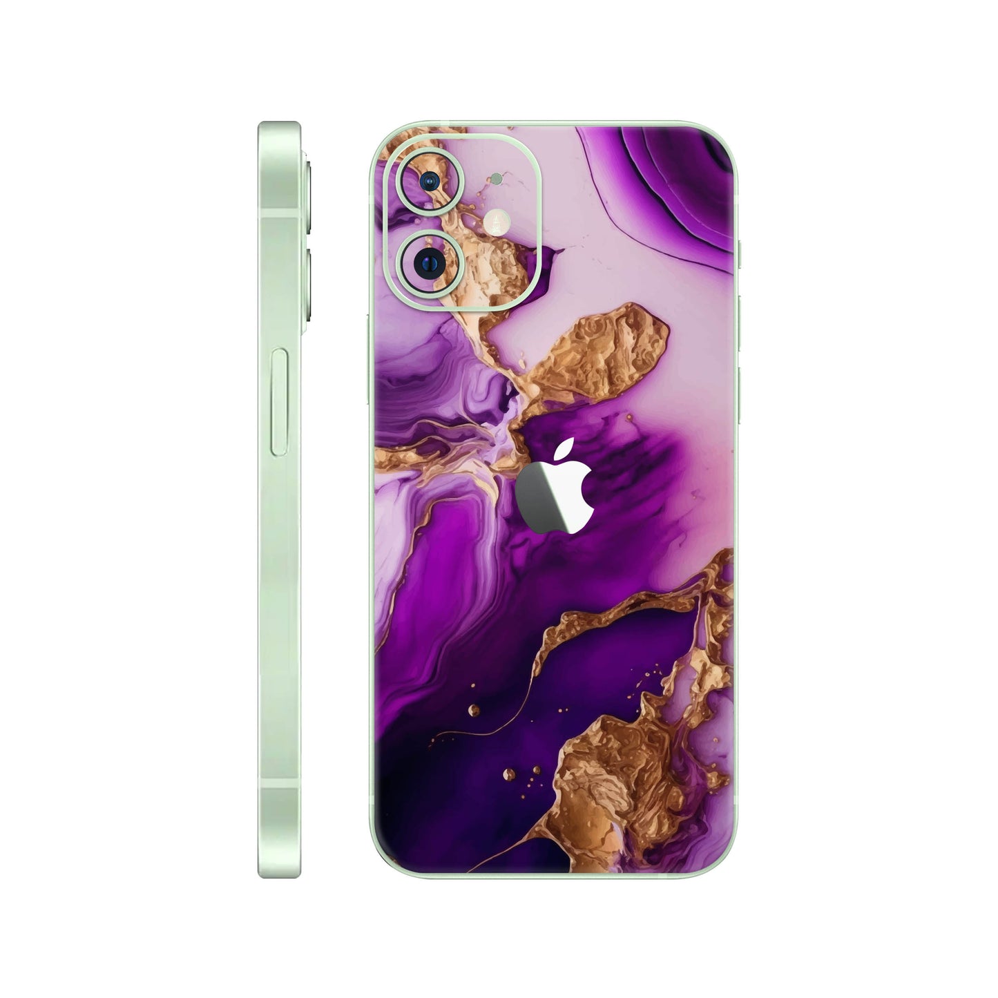 Folie de protectie iPhone 12, eSkins Signature, Skin Amethyst Dream