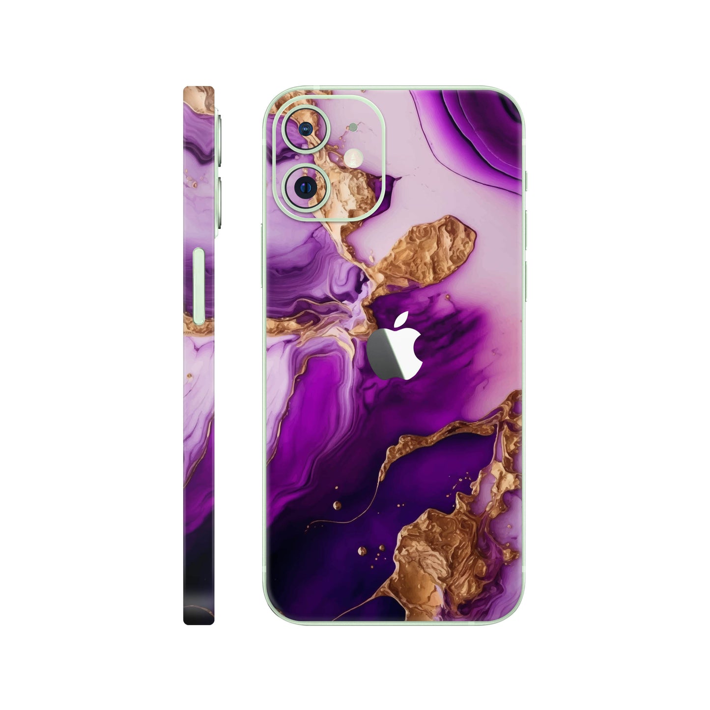Folie de protectie iPhone 12, eSkins Signature, Skin Amethyst Dream