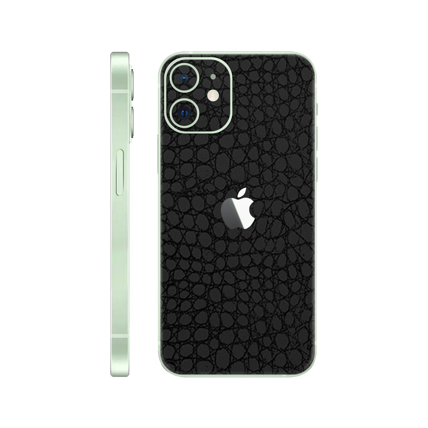 Folie de protectie iPhone 12, eSkins Elegans, Skin Croco Negru
