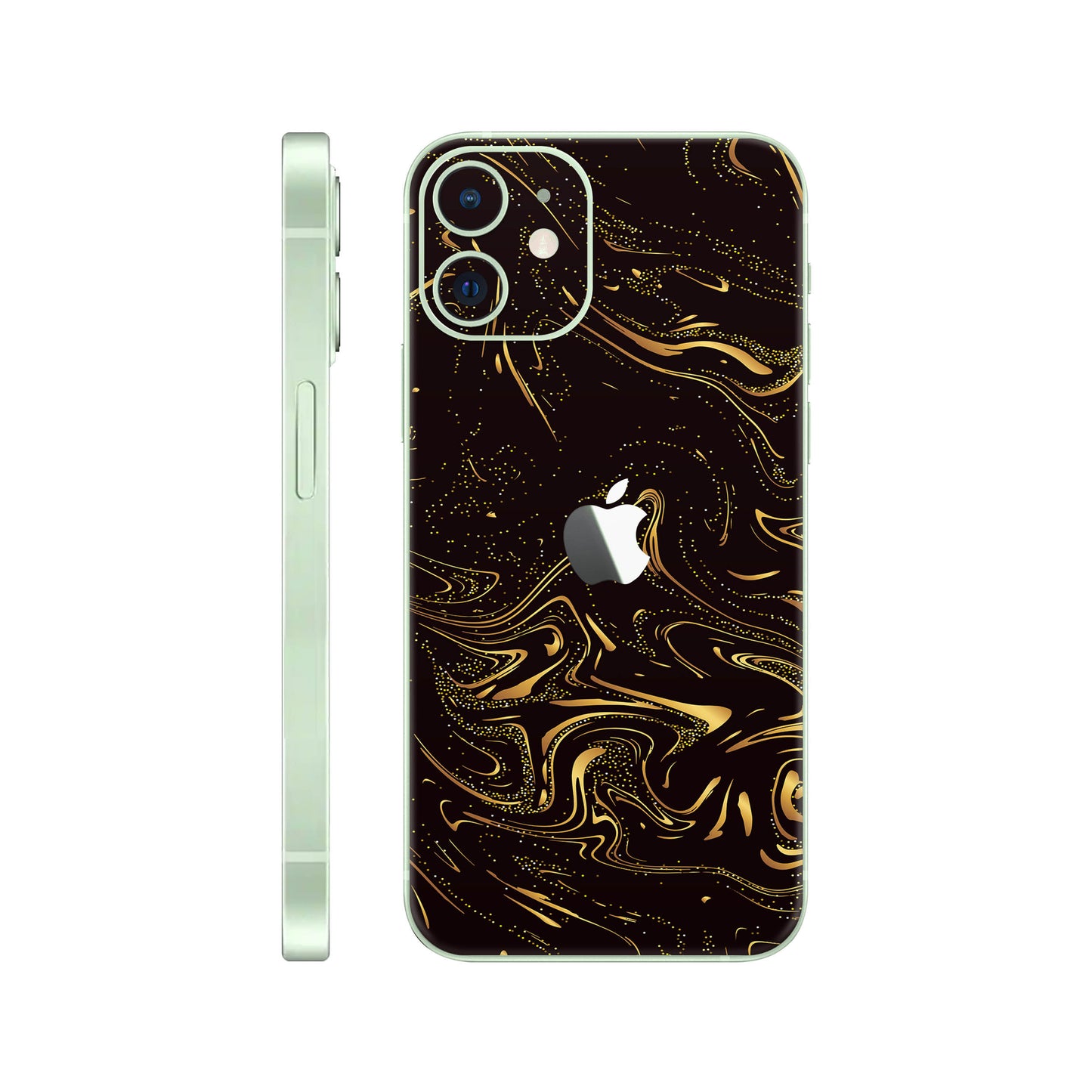 Folie de protectie iPhone 12, eSkins Signature, Golden Noir