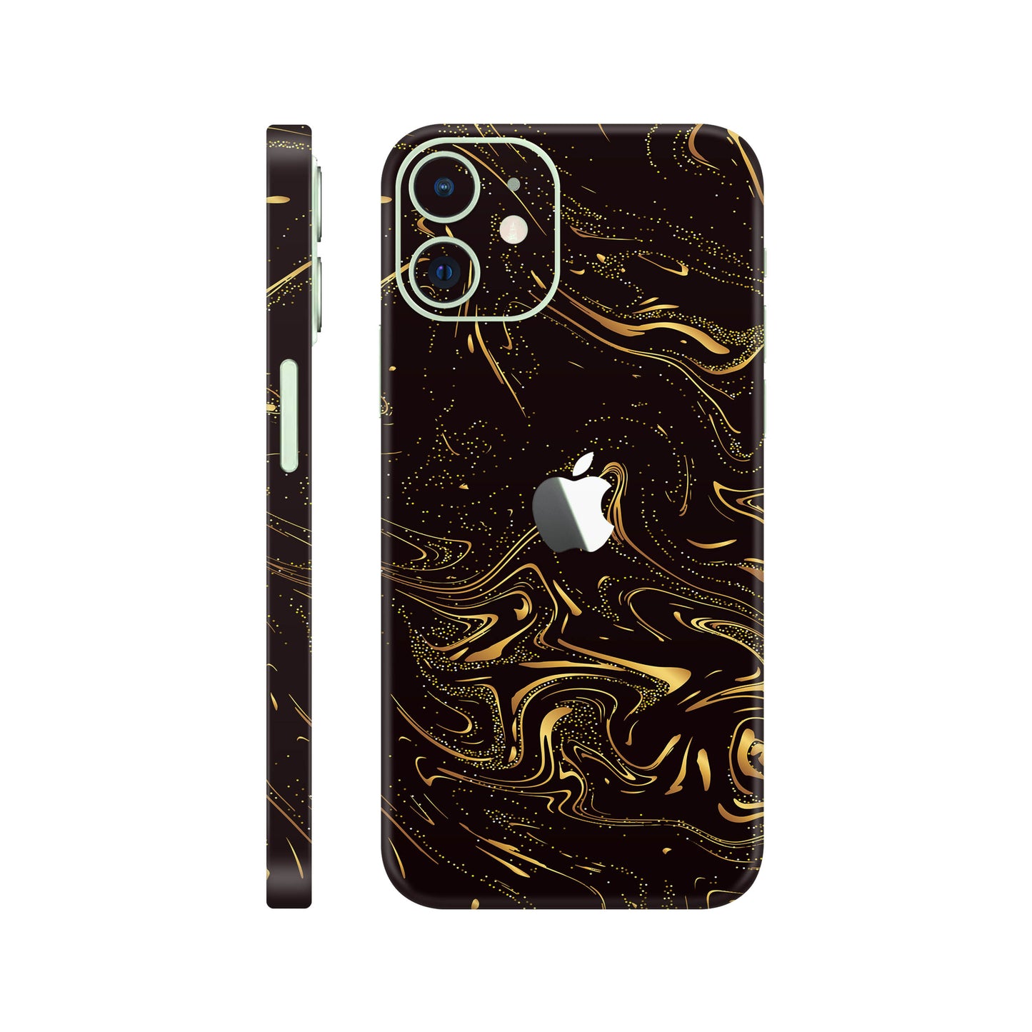 Folie de protectie iPhone 12, eSkins Signature, Golden Noir