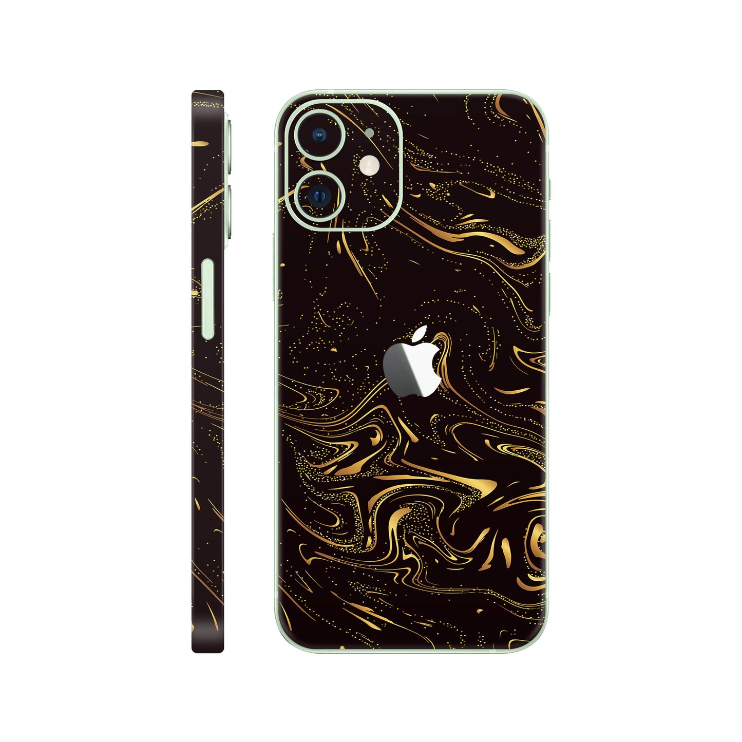 Folie de protectie iPhone 12, eSkins Signature, Golden Noir