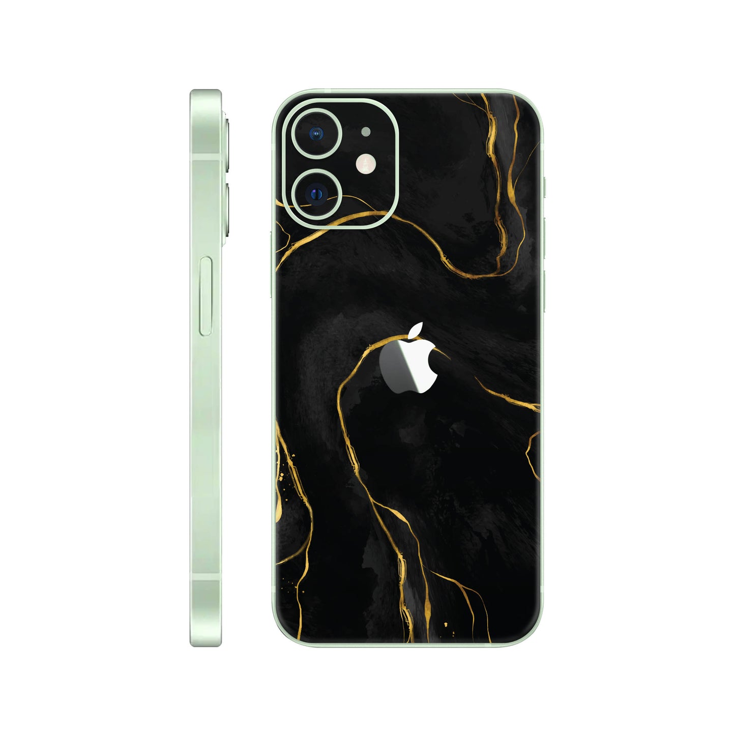 Folie de protectie iPhone 12, eSkins Signature, Skin Golden Onyx