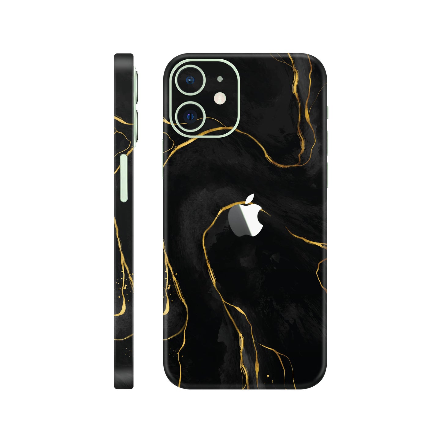 Folie de protectie iPhone 12, eSkins Signature, Skin Golden Onyx