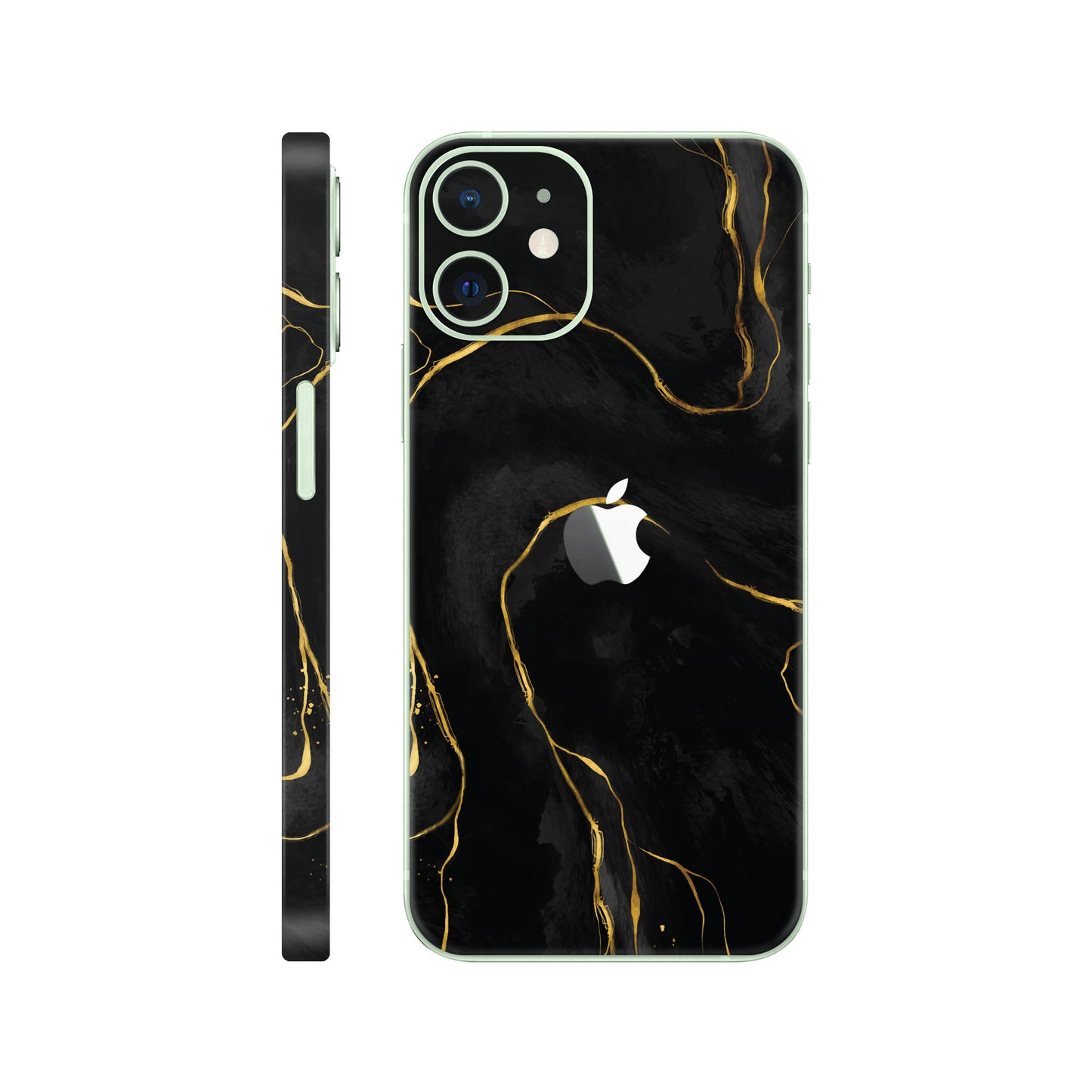 Folie de protectie iPhone 12, eSkins Signature, Skin Golden Onyx